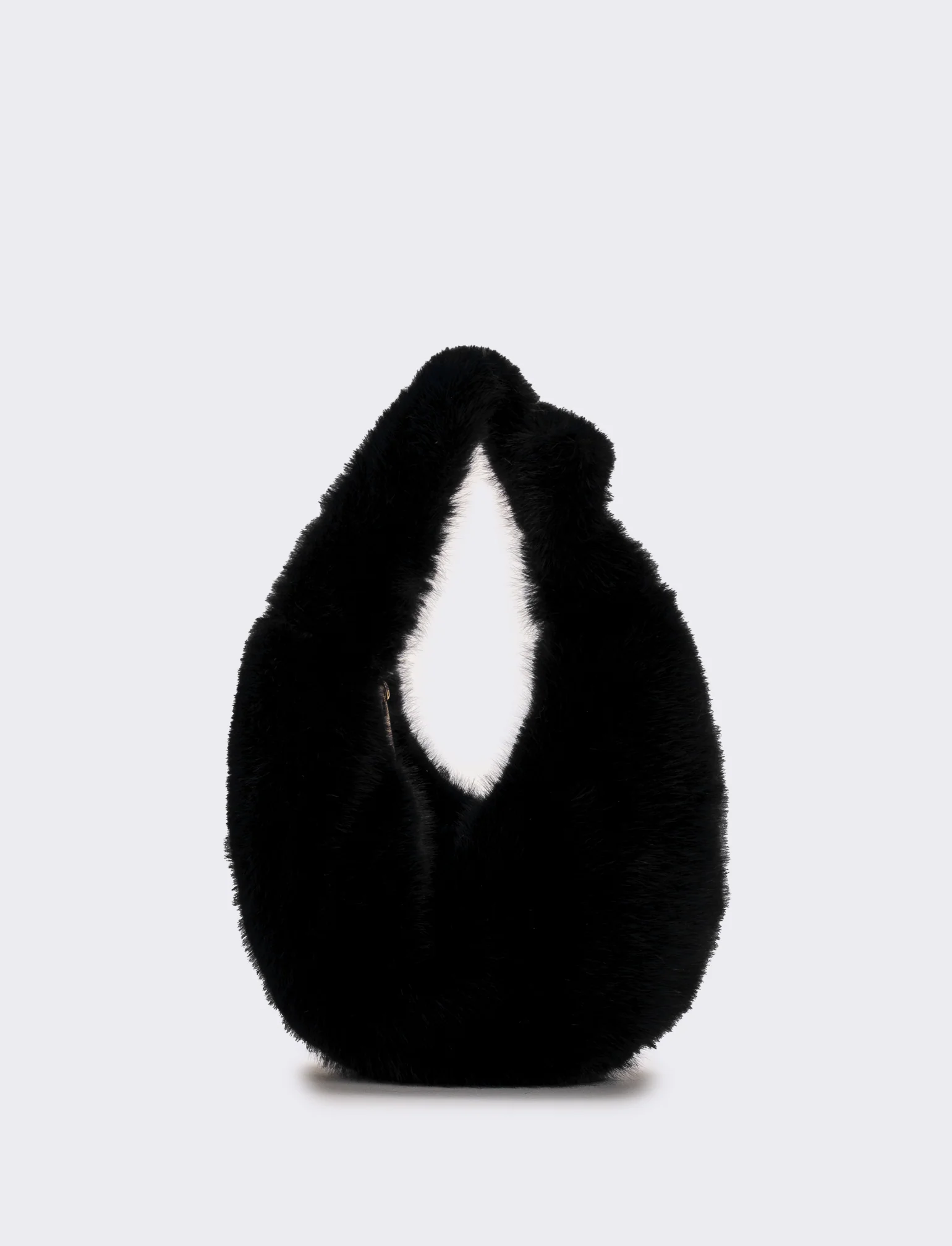 Borsa a mano donna in finta pelliccia - Nero