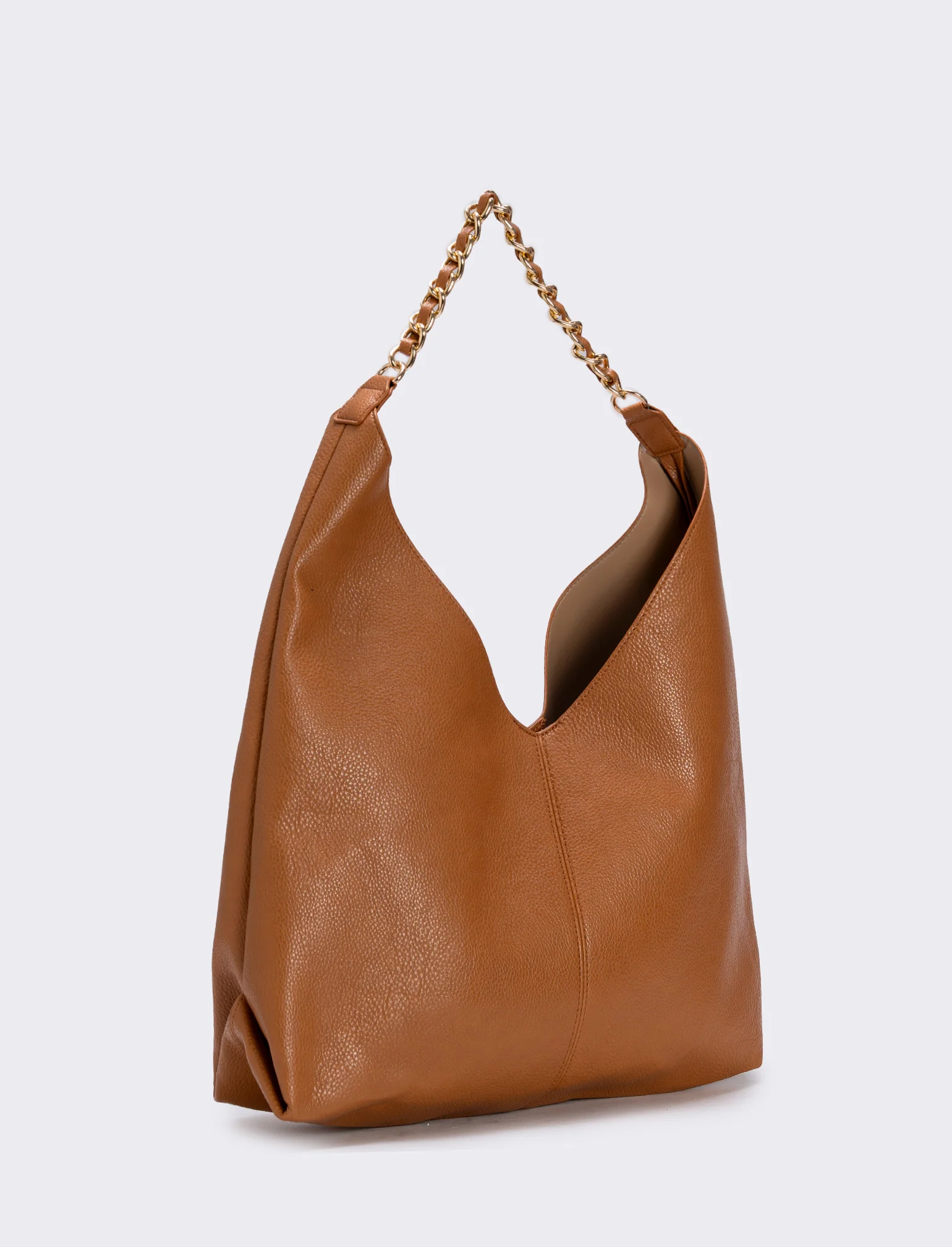 Borsa a sacca con catena elegante - Cuoio - Image 2