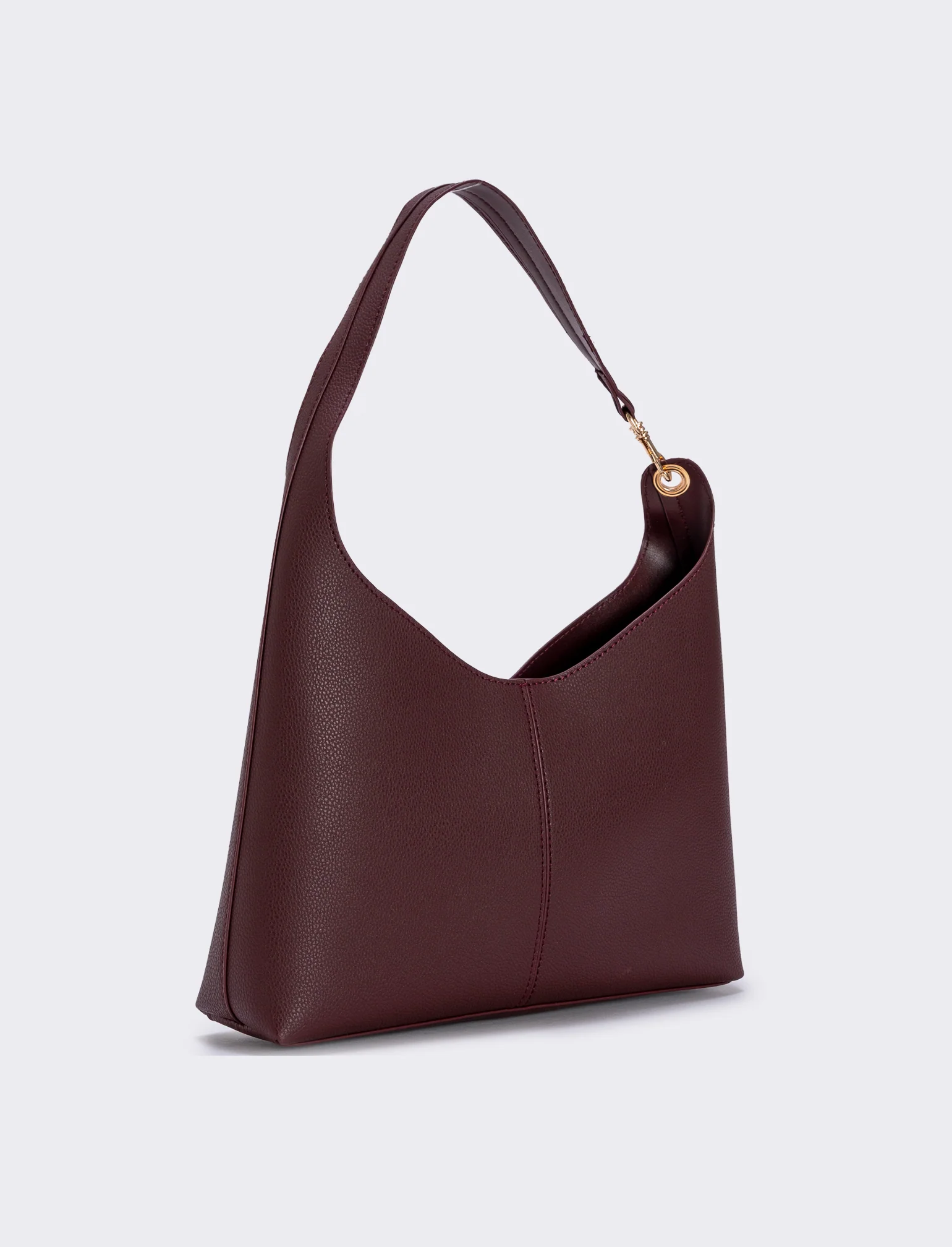 Borsa a spalla con gancio sintetica - Bordeaux - Image 2