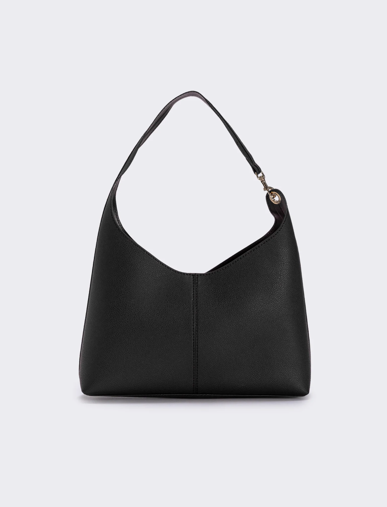 Borsa a spalla con gancio sintetica - Nero
