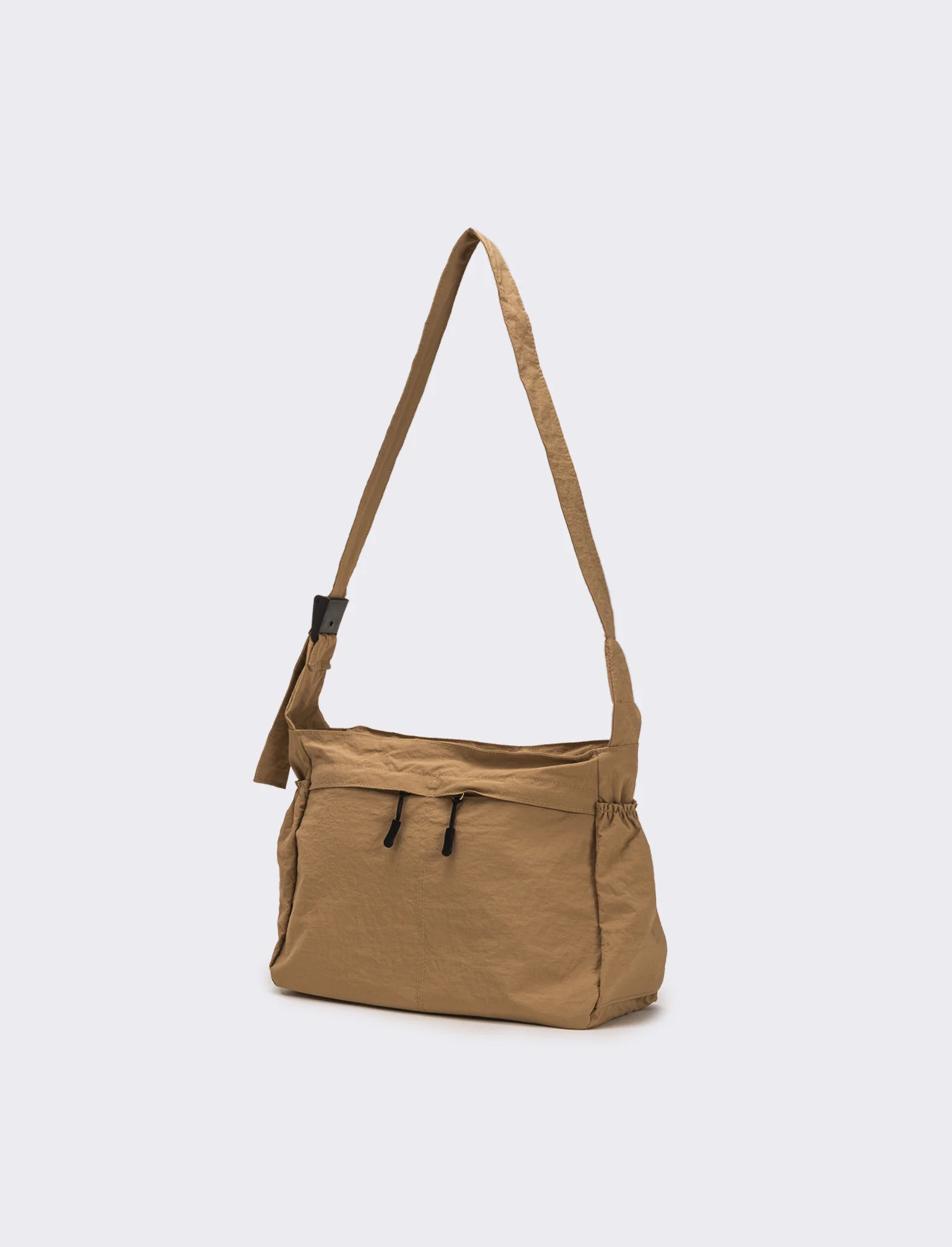 Borsa a tracolla in nylon - Beige - Image 2