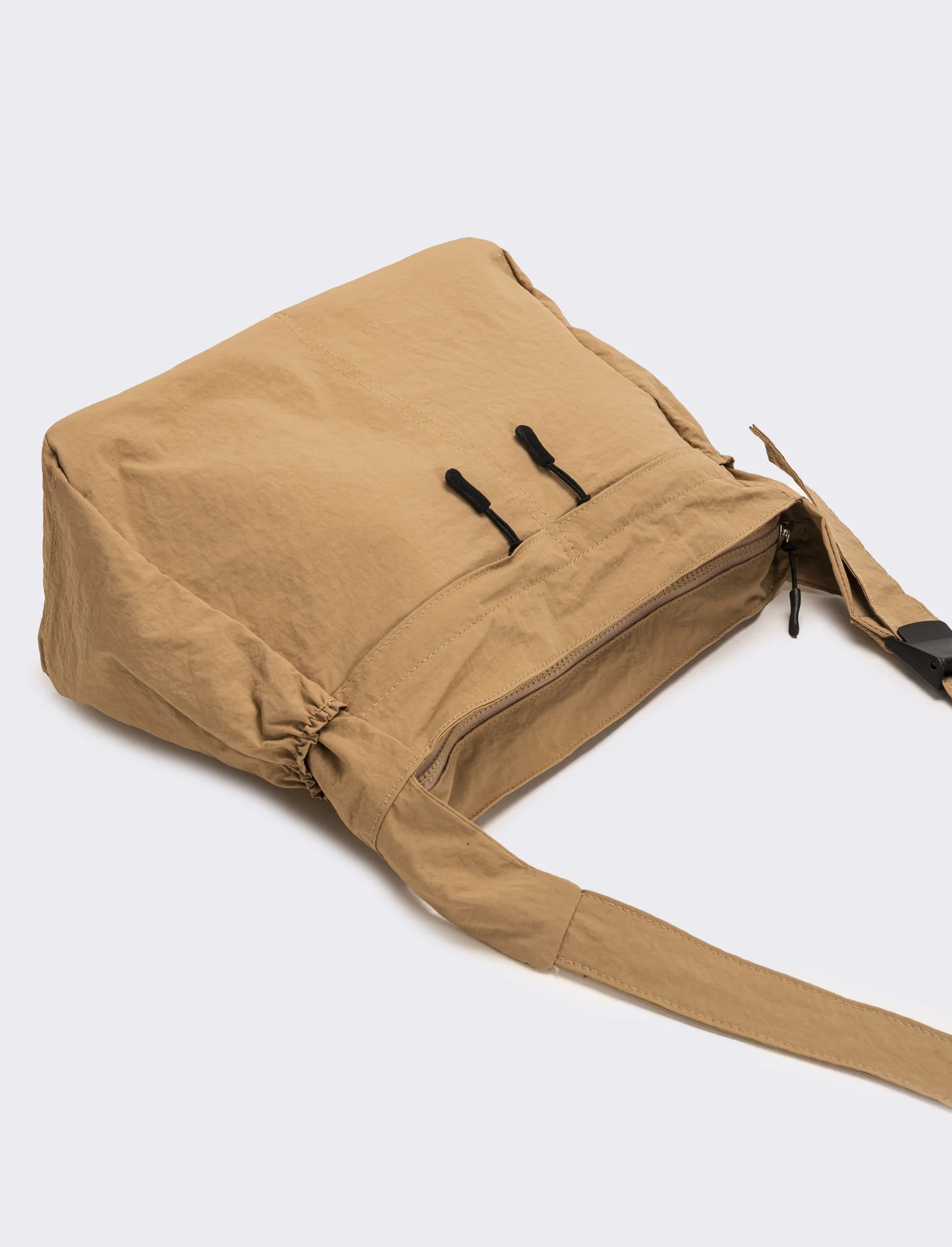 Borsa a tracolla in nylon - Beige - Image 3