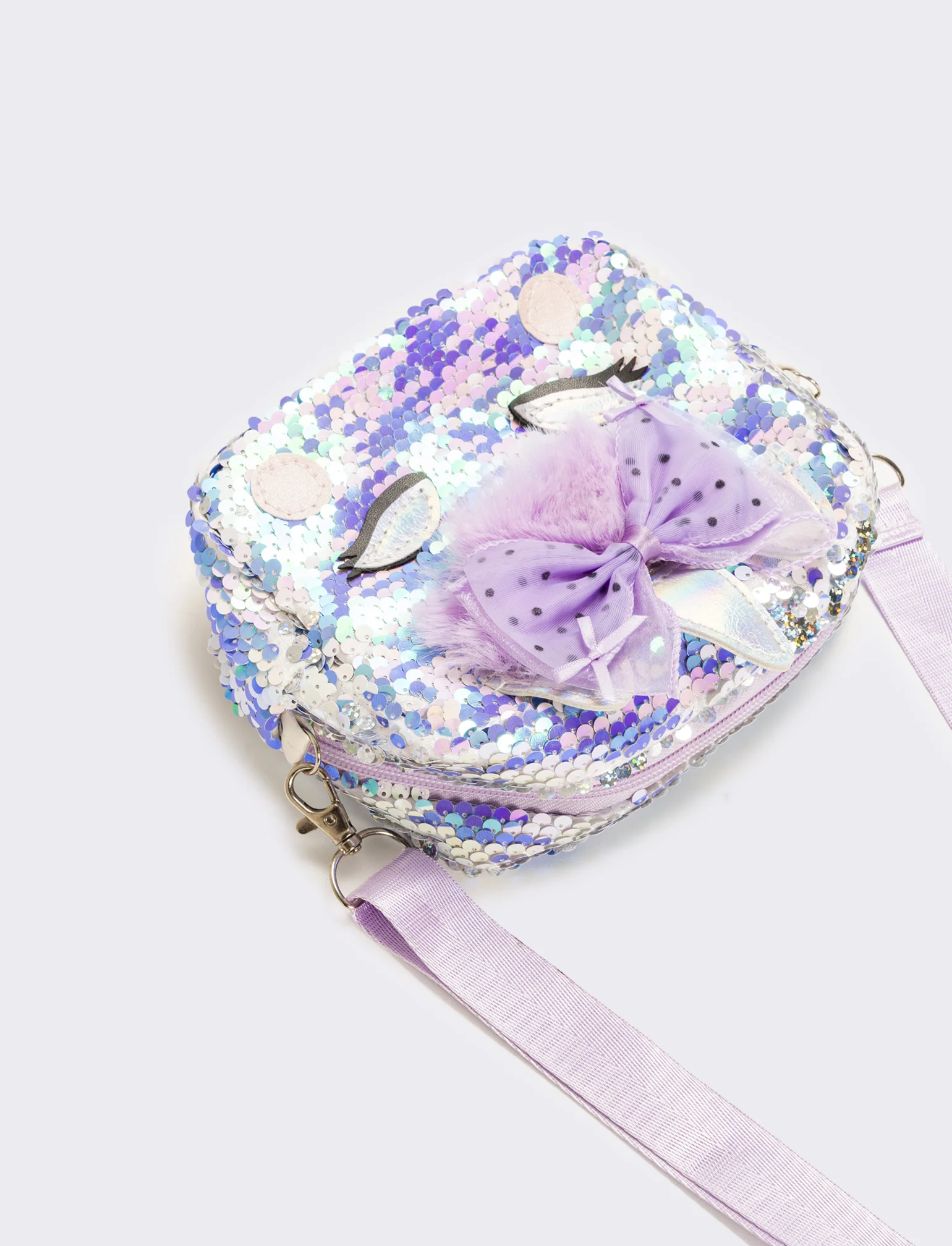 Borsa bambina a tracolla con unicorno - Lilla - Image 2