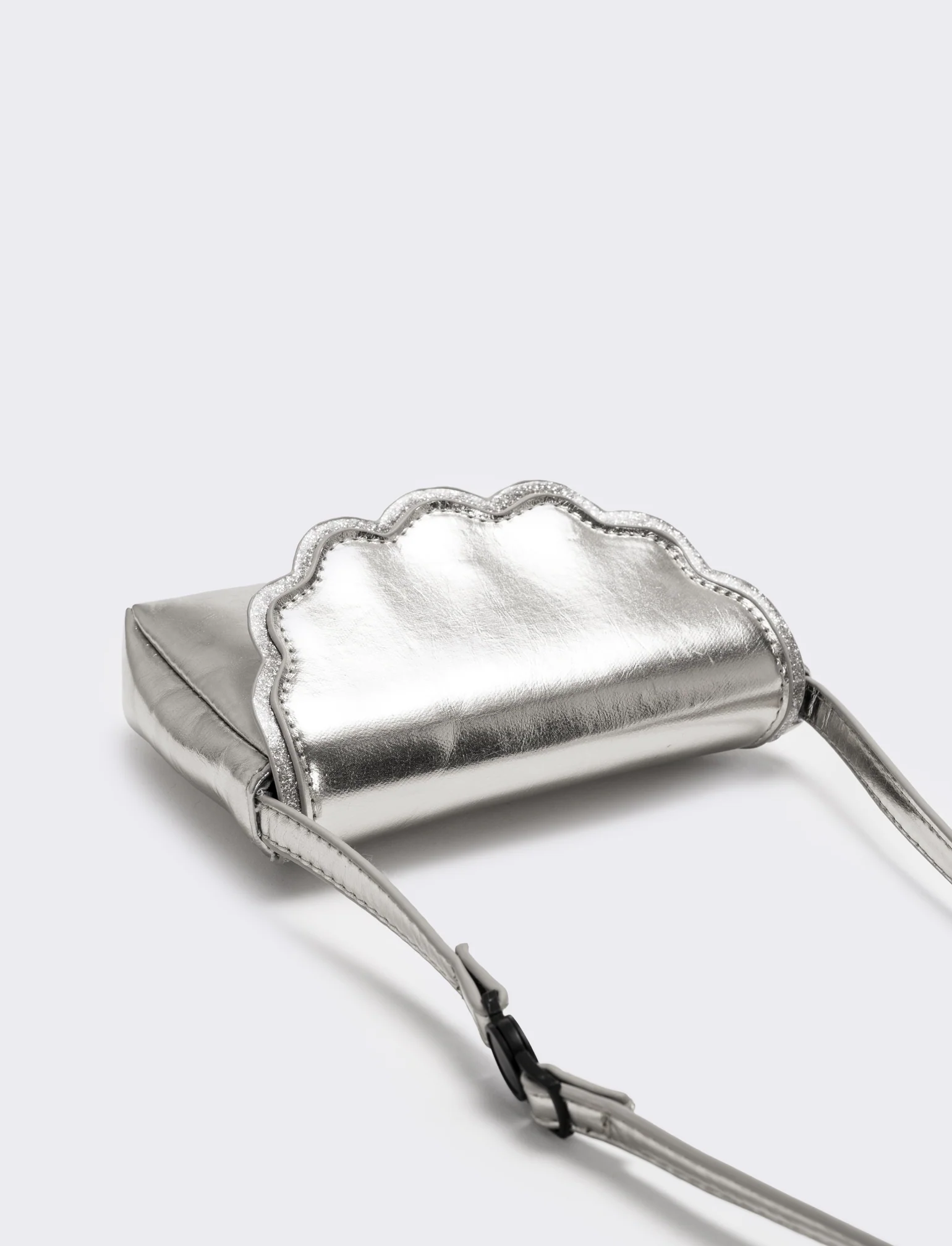 Borsa bambina a tracolla laminata - Argento - Image 2