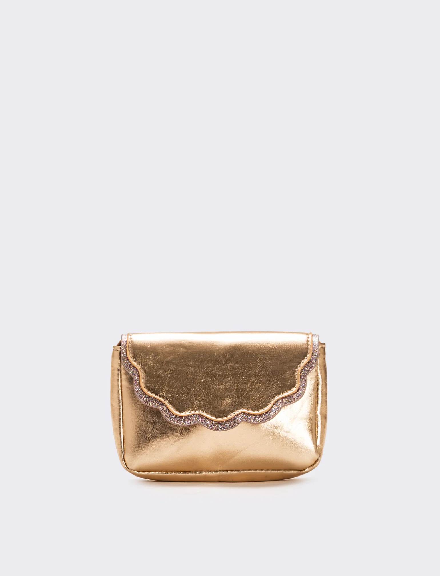 Borsa bambina a tracolla laminata - Oro rosa