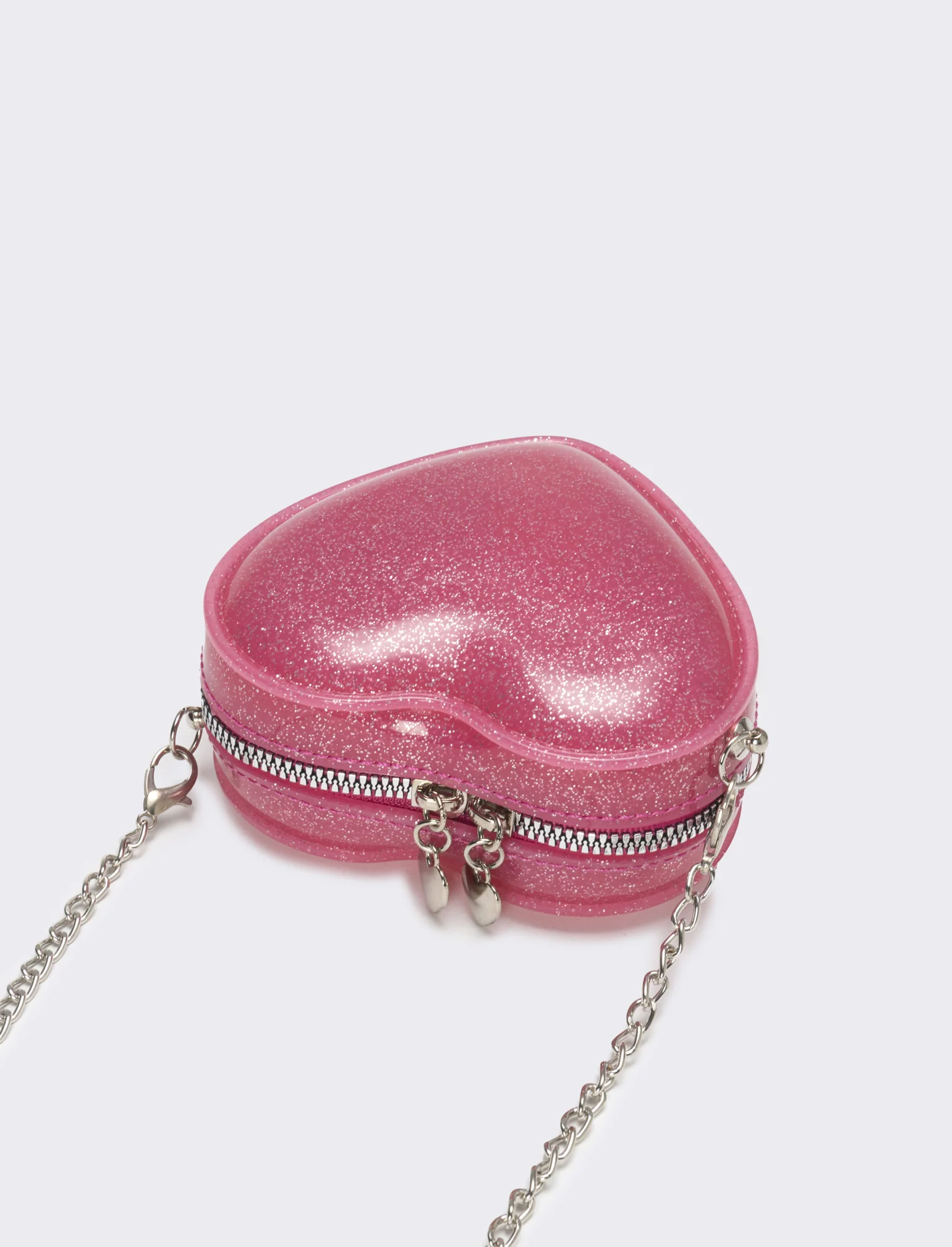 Borsa bambina cuore con glitter - Fuxia - Image 2