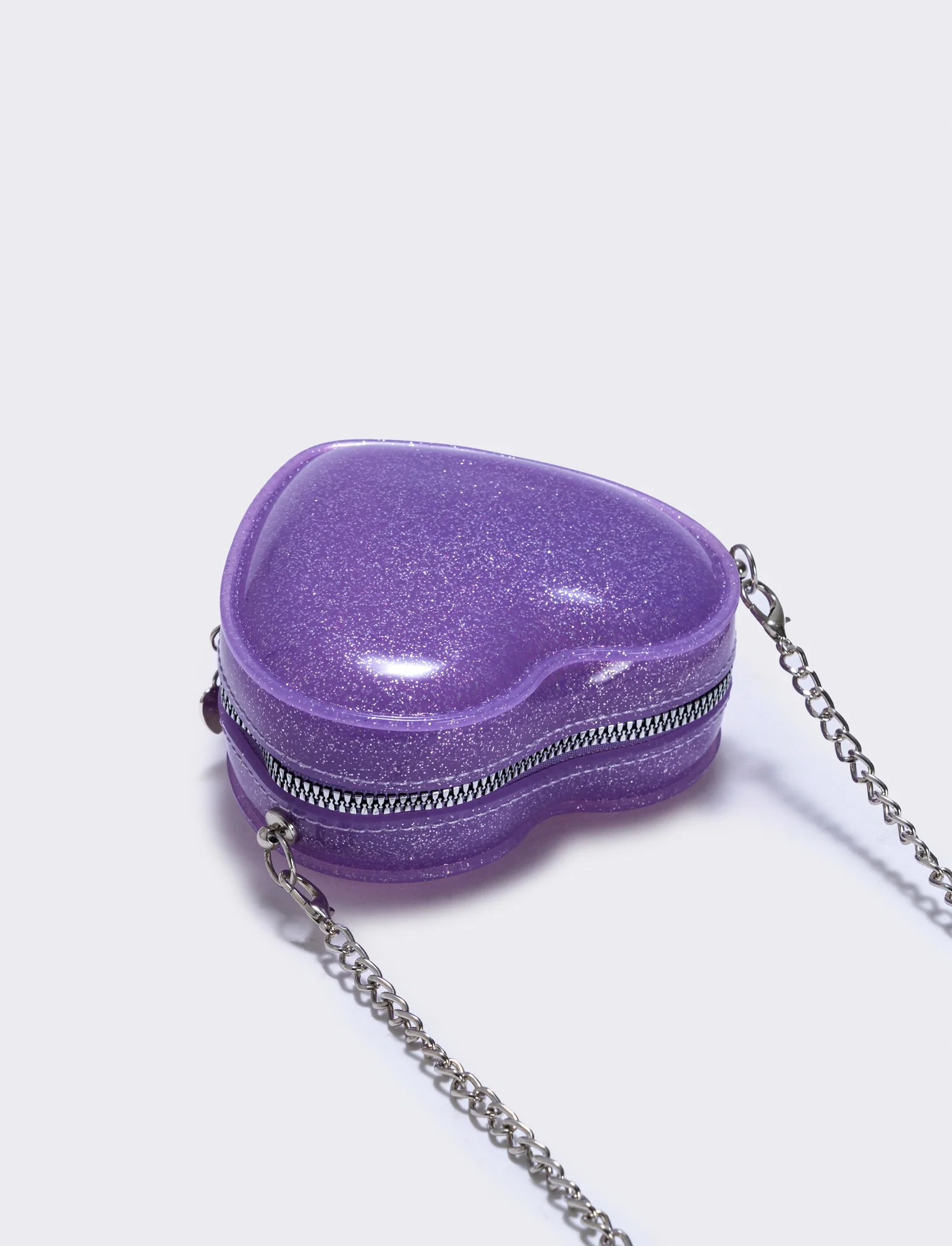 Borsa bambina cuore glitter brillante - Lilla - Image 2