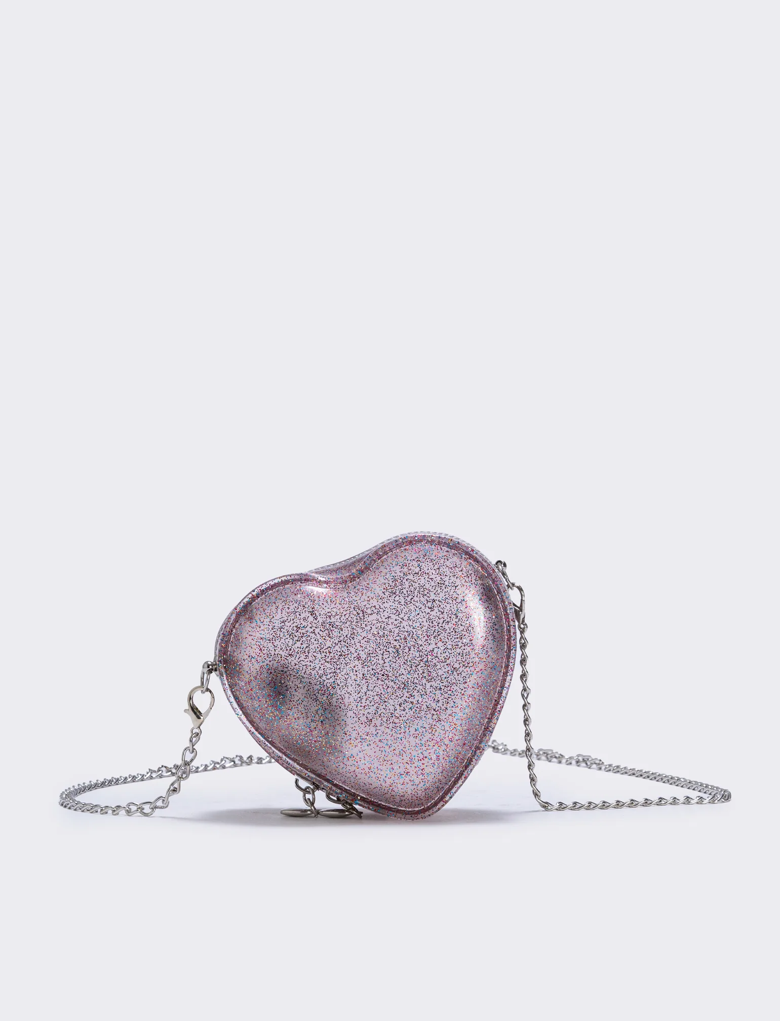 Borsa bambina cuore glitter brillante - Rosa