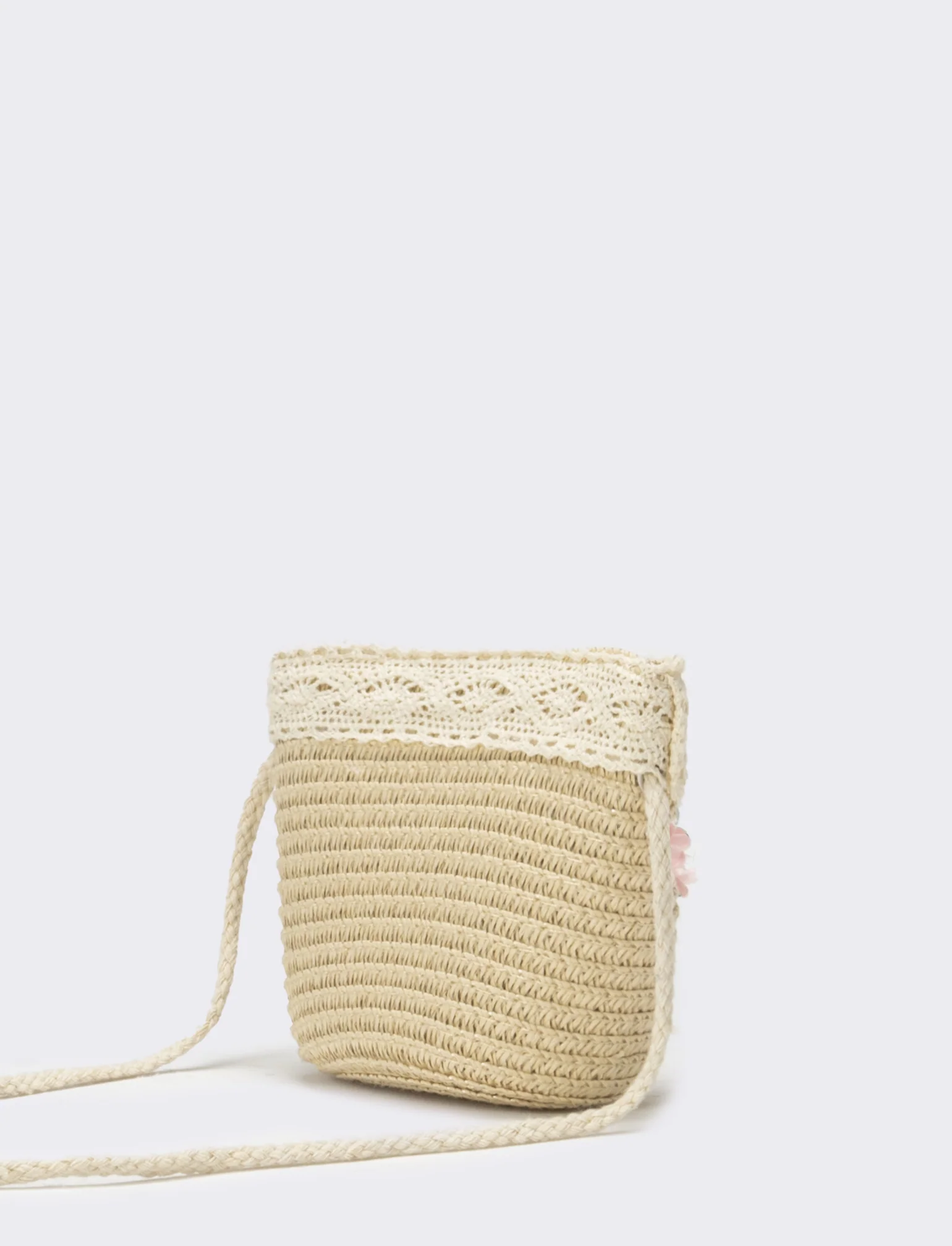 Borsa bambina tracollina con fiori - Rosa - Image 2