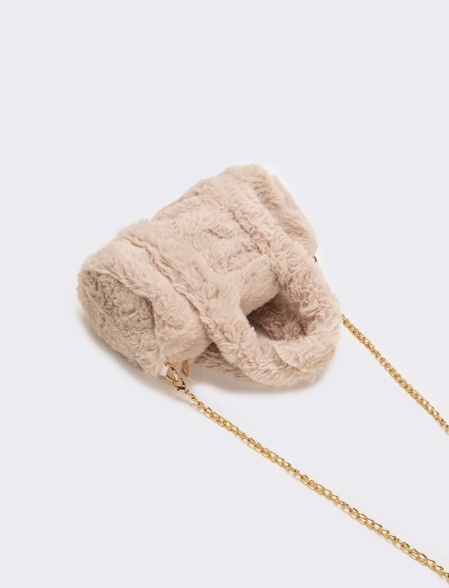 Borsa bauletto in finta pelliccia bambina - Beige - Image 2