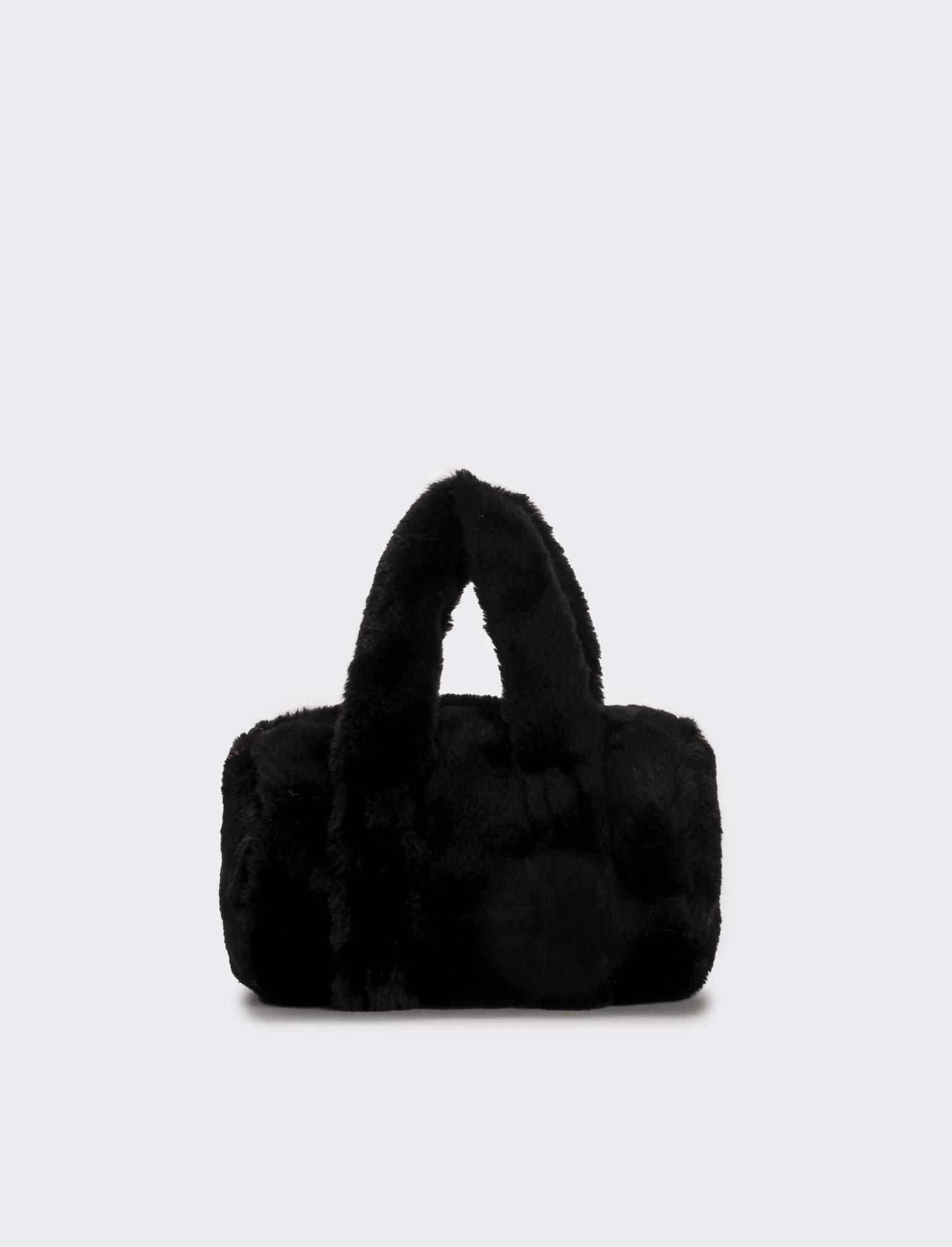 Borsa bauletto in finta pelliccia bambina - Nero
