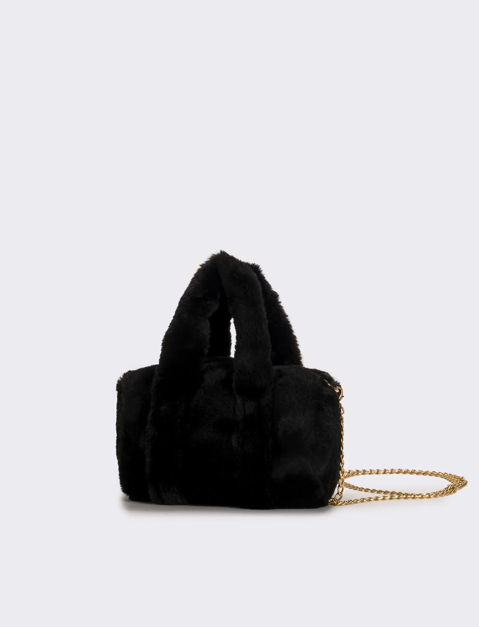Borsa bauletto in finta pelliccia bambina - Nero - Image 2