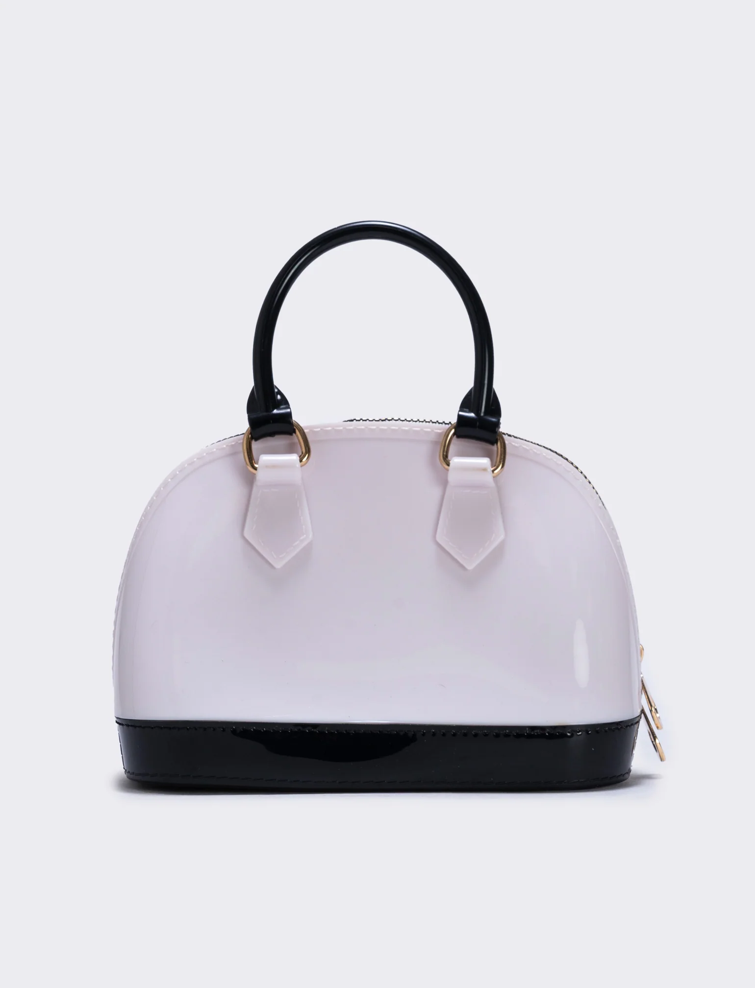 Borsa bauletto in gomma - bianco/nero