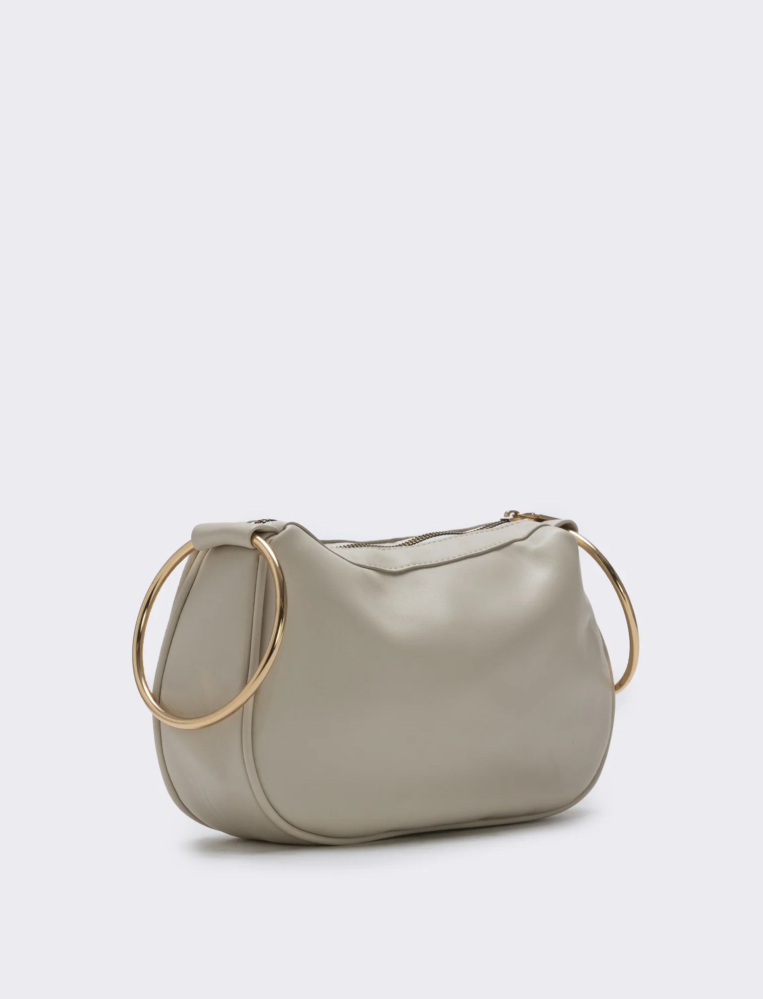 Borsa con manici in metallo - Beige - Image 2
