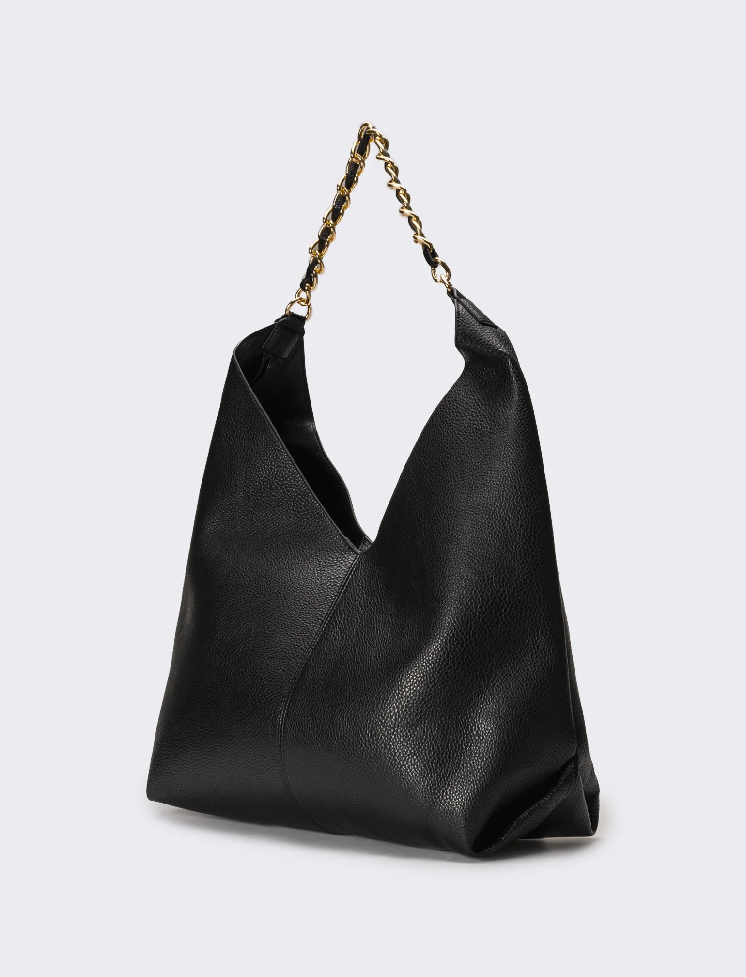 Borsa donna a sacca con catena - Nero - Image 2
