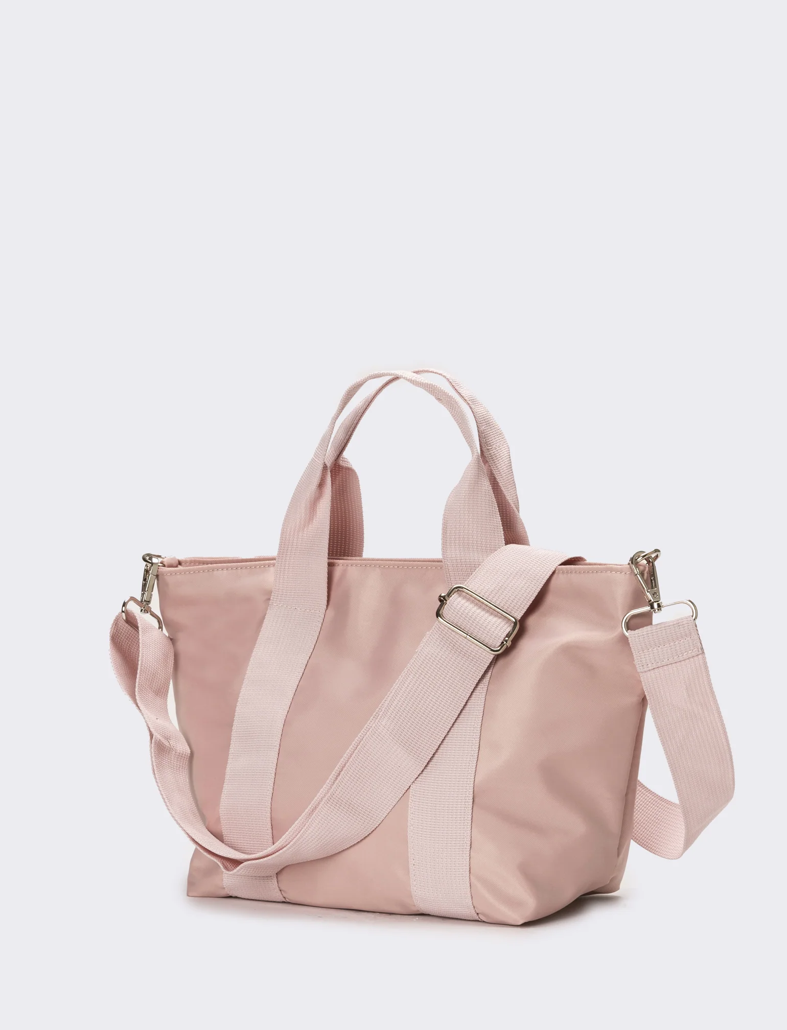 Borsa donna in nylon piccola - Beige - Image 2