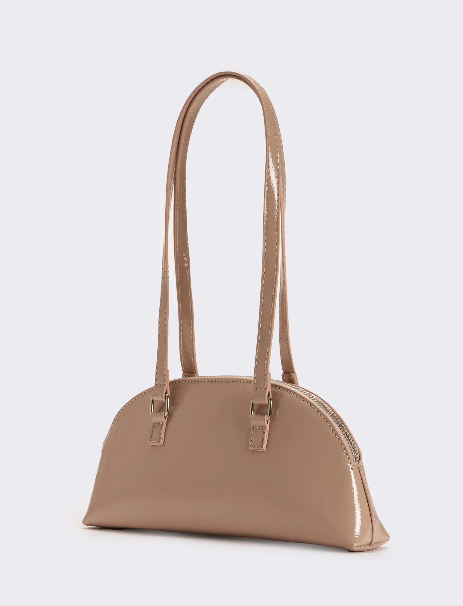 Borsa donna mezzaluna in vernice - Rosa - Image 2
