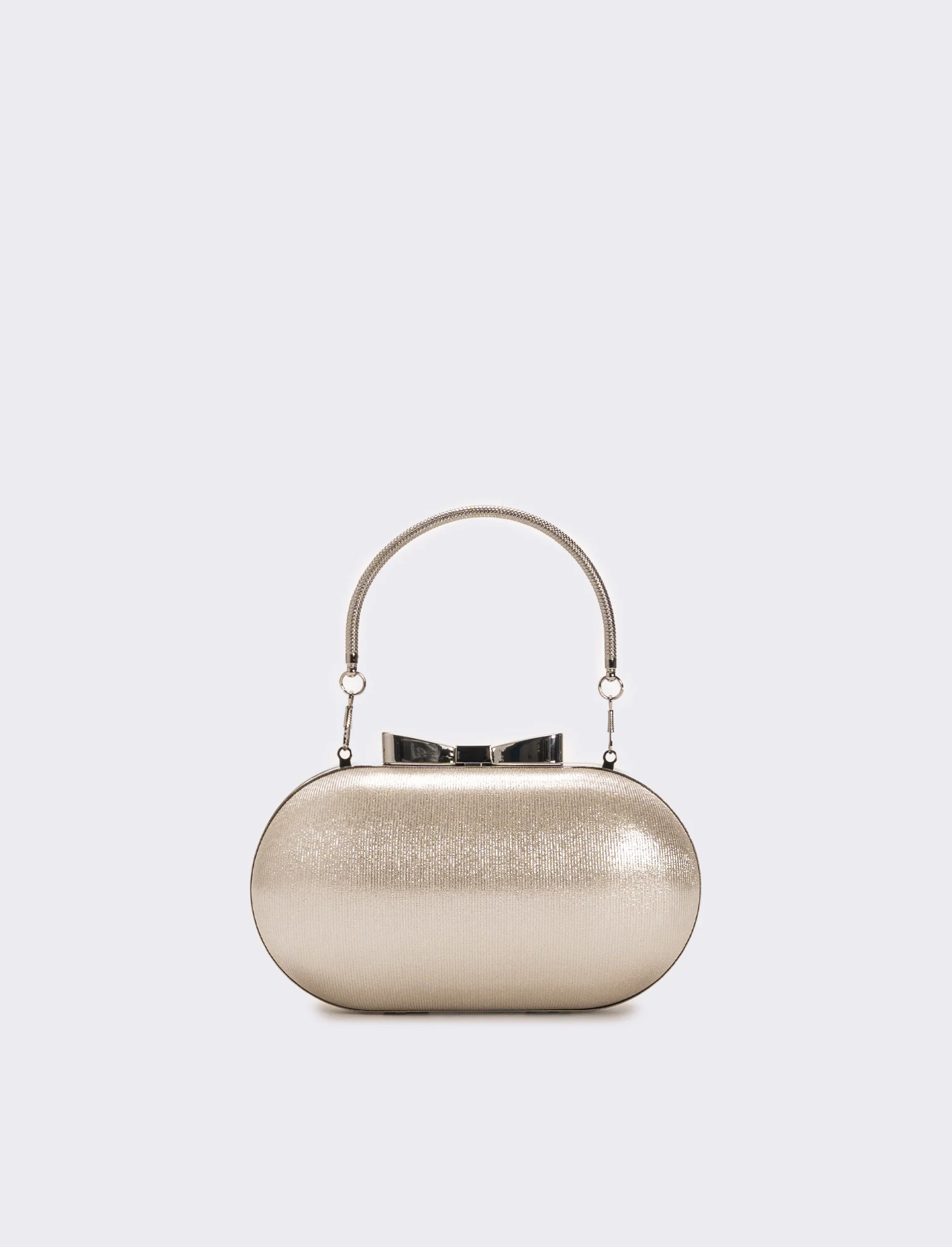 Borsa donna pochette con fiocco - Argento