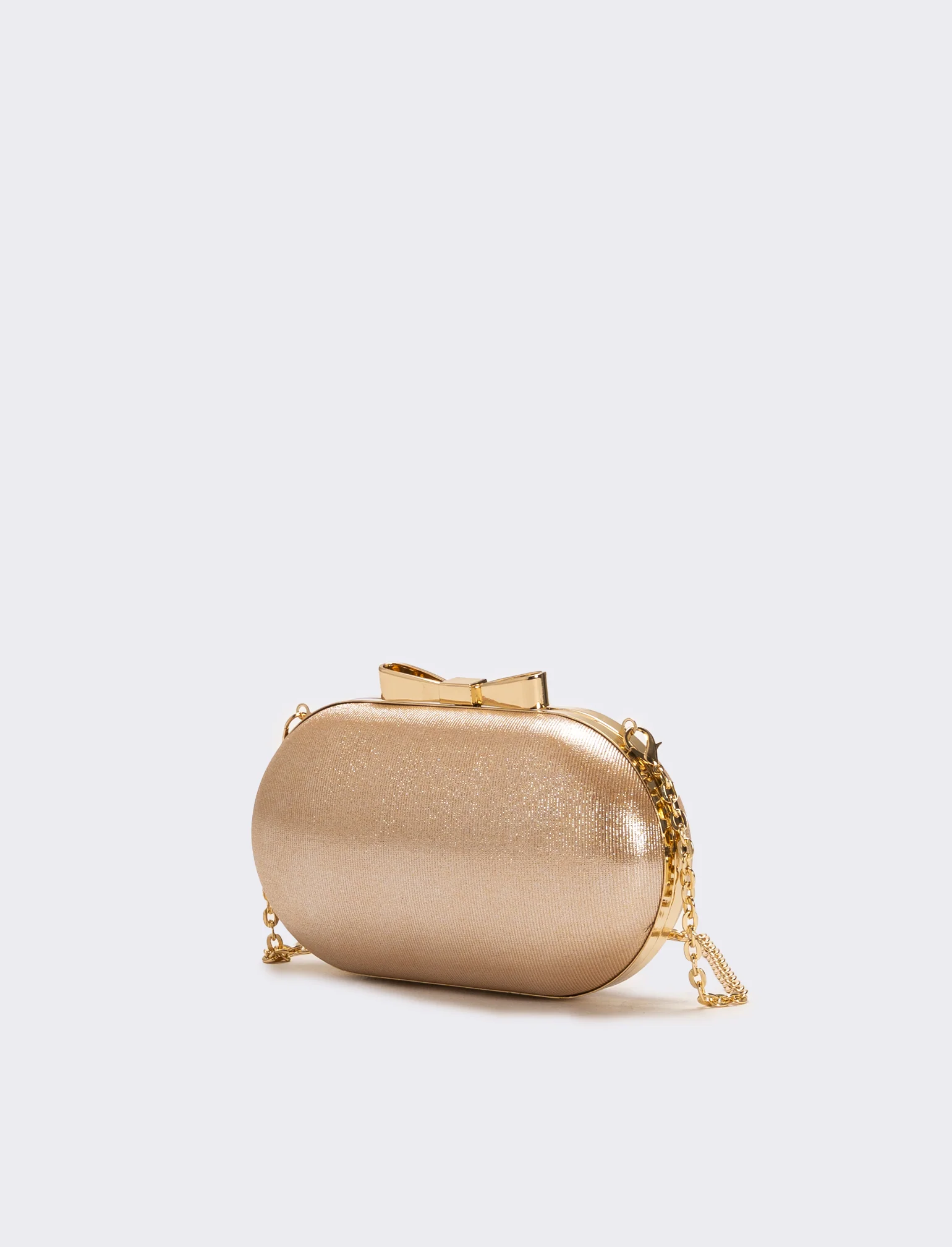 Borsa donna pochette con fiocco - Oro - Image 2