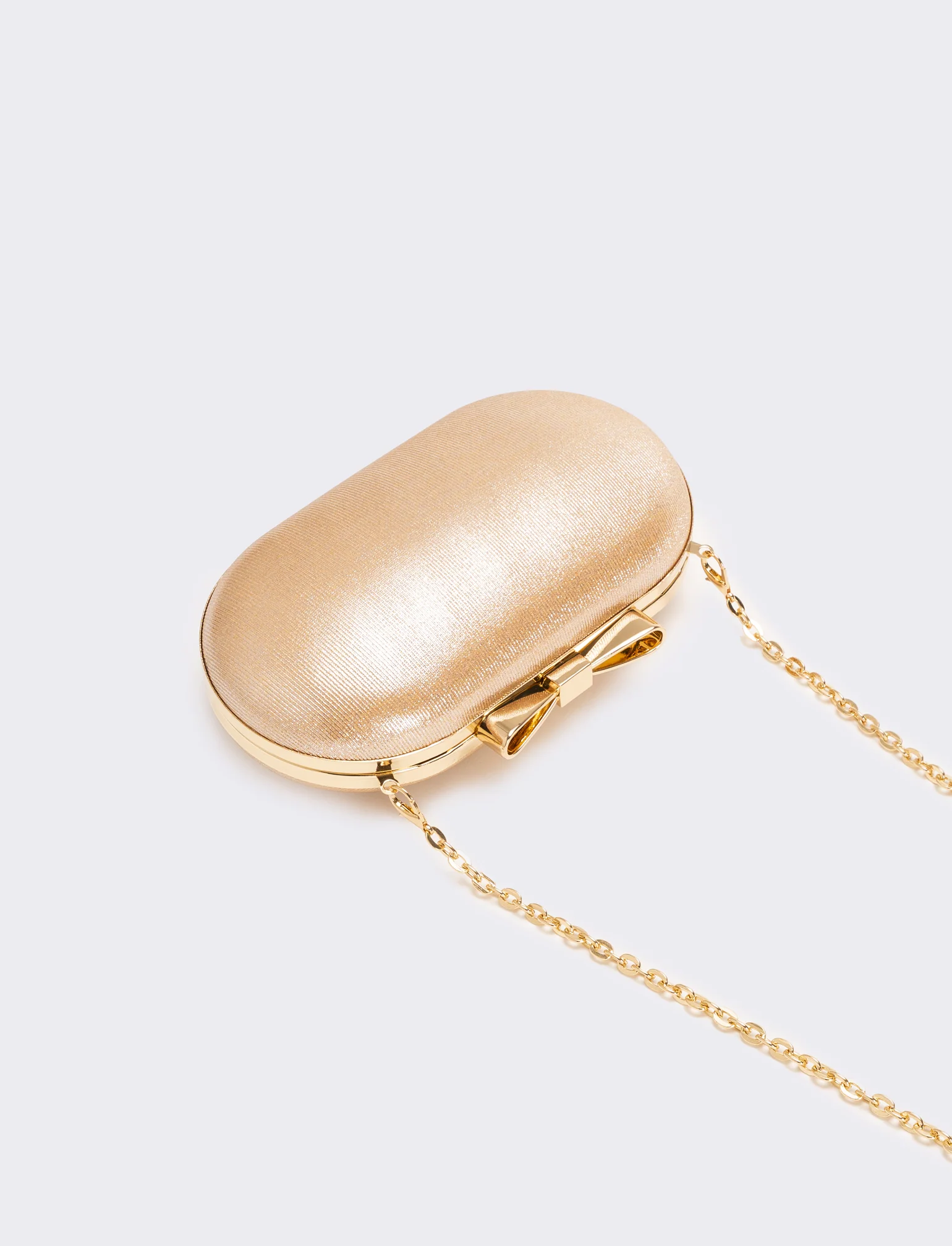 Borsa donna pochette con fiocco - Oro - Image 3
