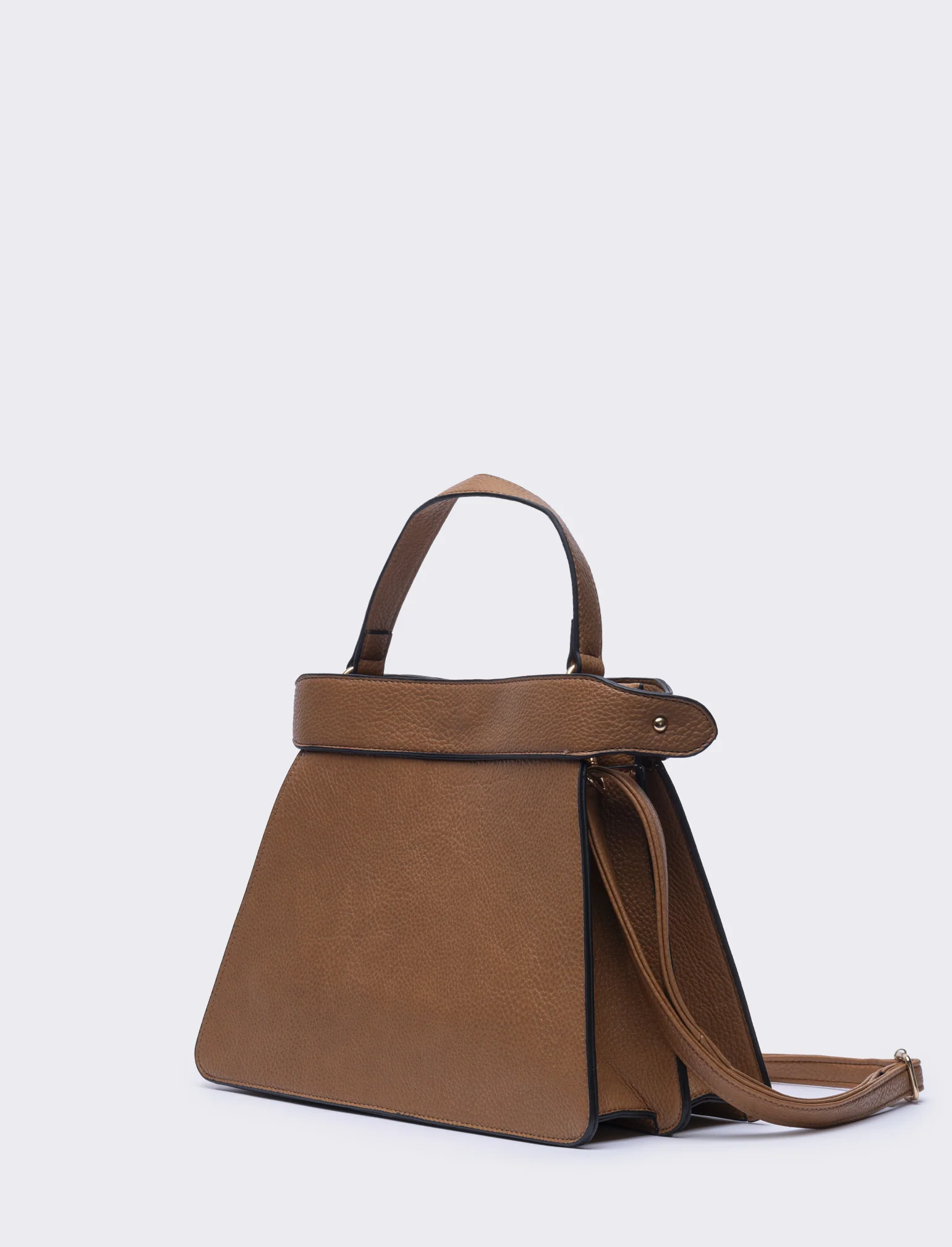 Borsa donna trapezio a mano 33l/24h/14p - Marrone - Image 2