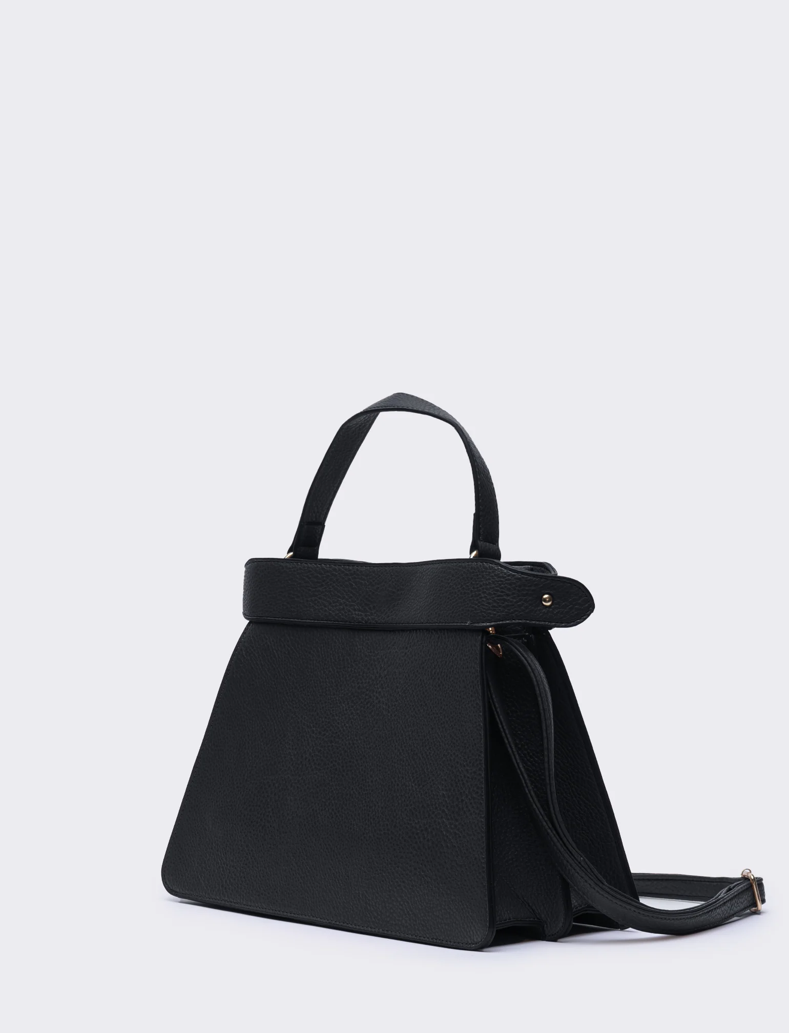 Borsa donna trapezio a mano 33l/24h/14p - Nero - Image 2