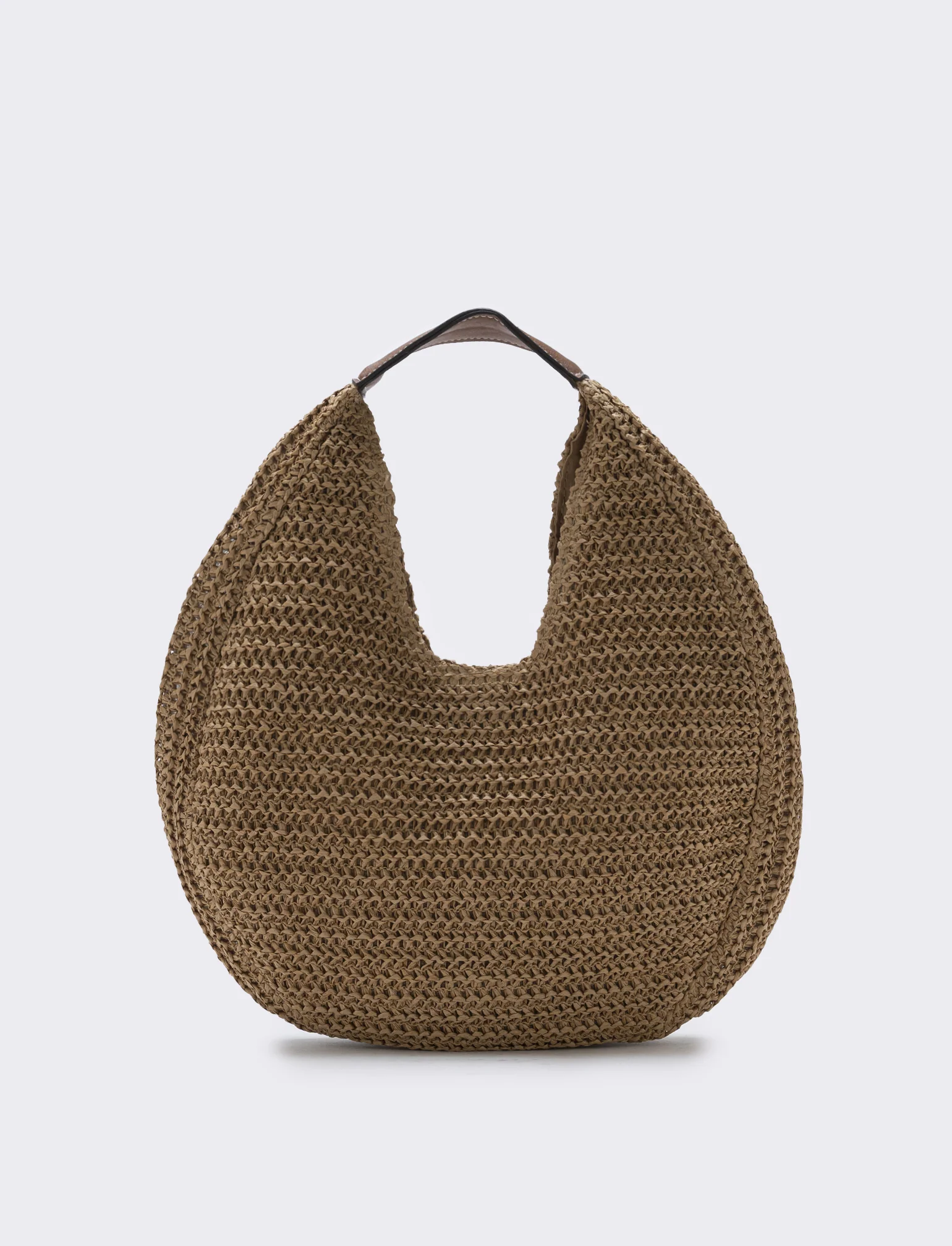 Borsa hobo in paglia - Bianco natural - Image 2