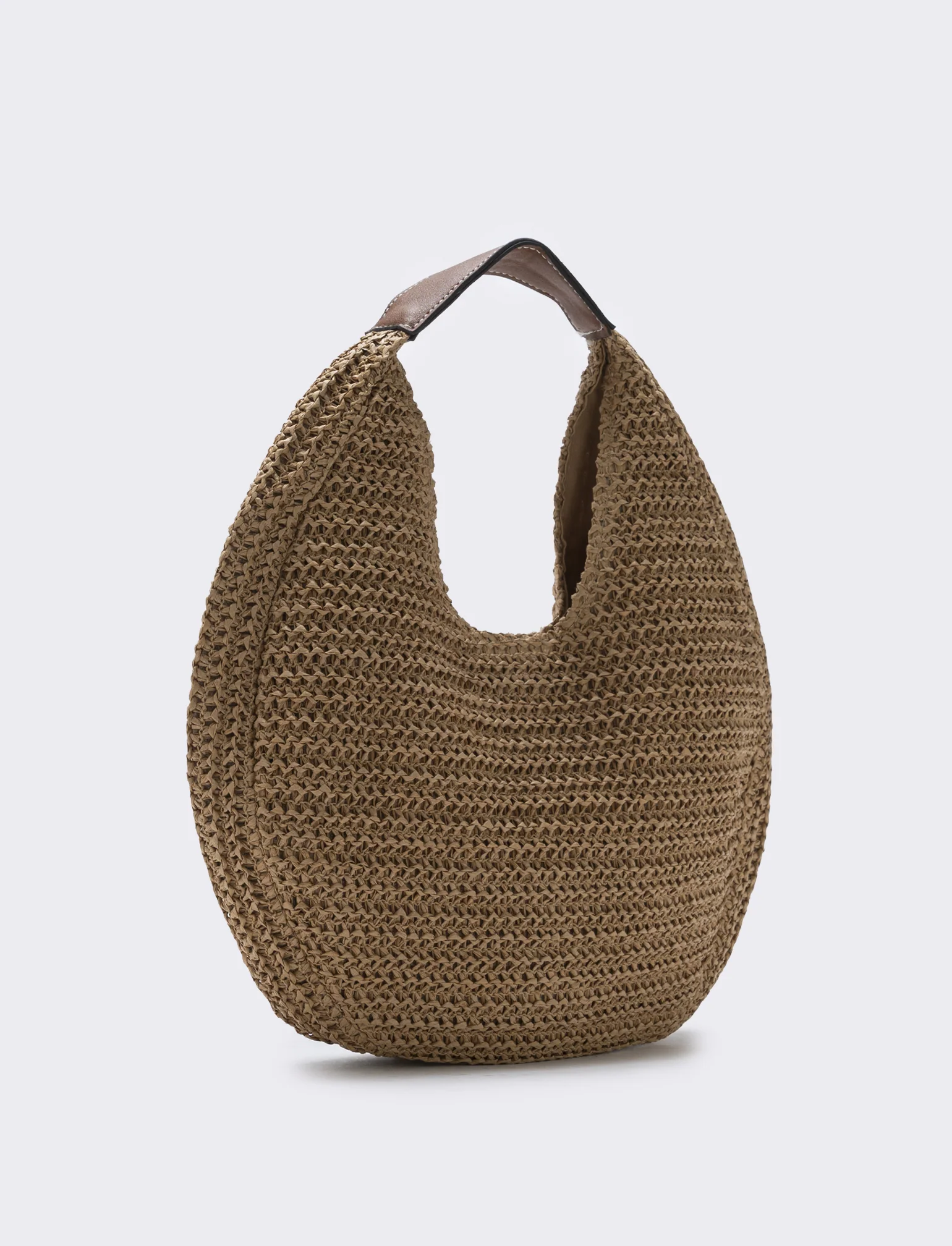 Borsa hobo in paglia - Bianco natural - Image 3