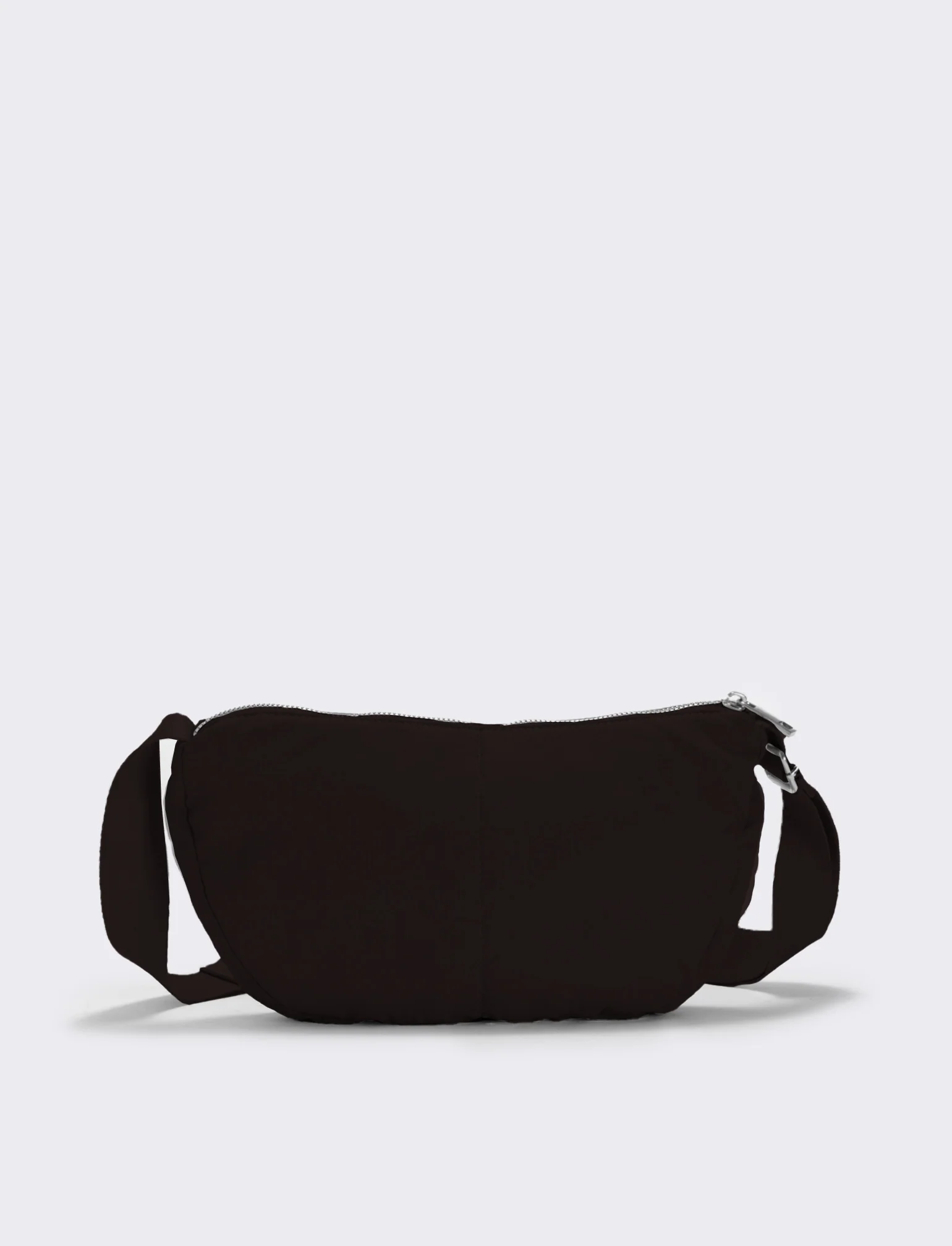 Borsa mezzaluna in nylon con tracolla - Moro