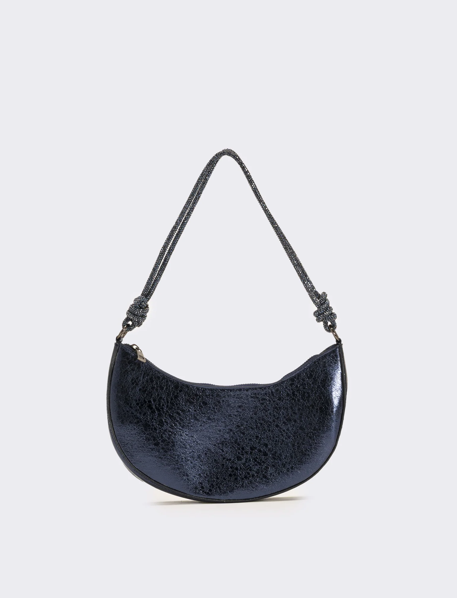 Borsa mezzaluna laminata rigida - Blu