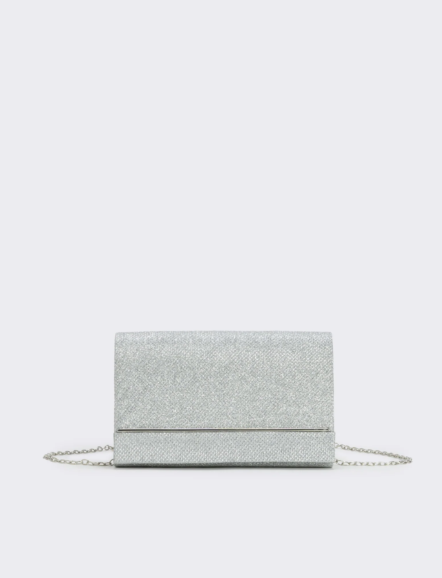 Borsa pochette in lurex - Argento