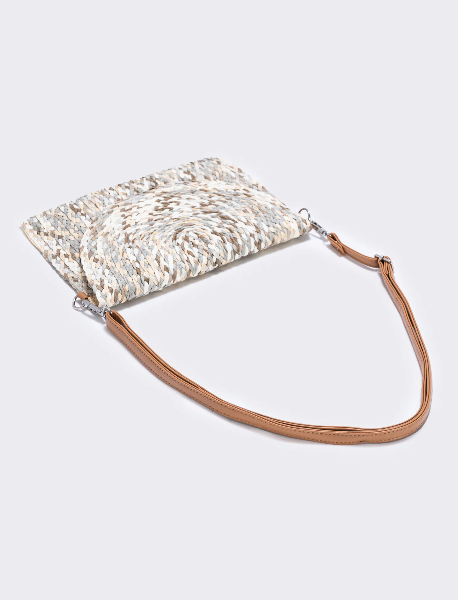 Borsa pochette in paglia intrecciata donne - Grigio - Image 2