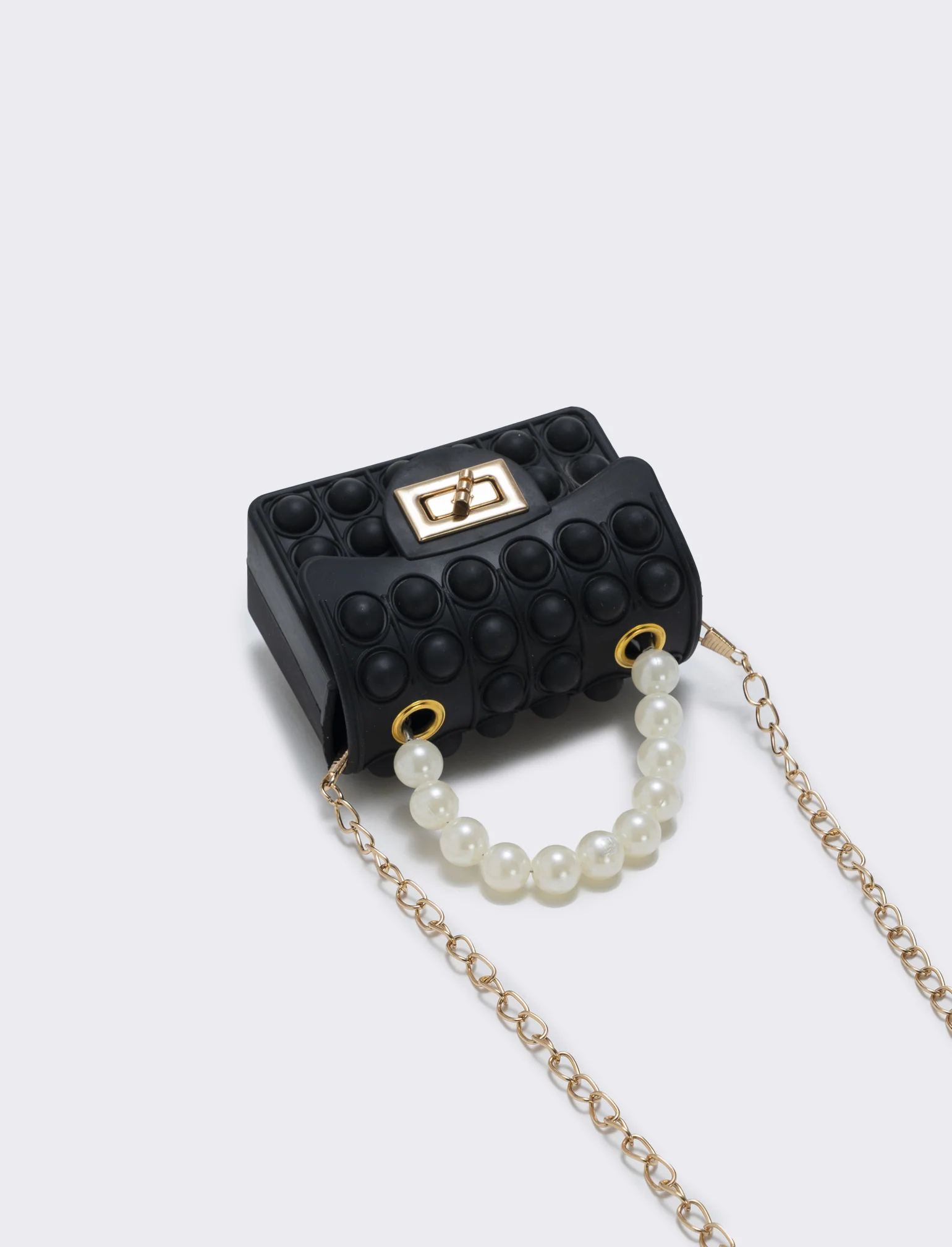 Borsa pop it con manico di perle - Nero - Image 3