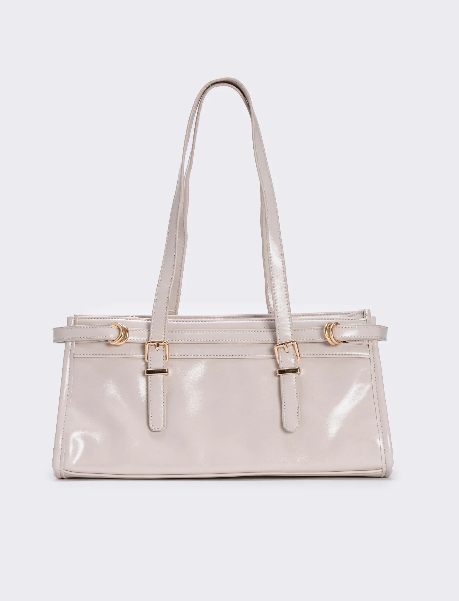 Borsa rettangolare con cinturino spalla - Beige