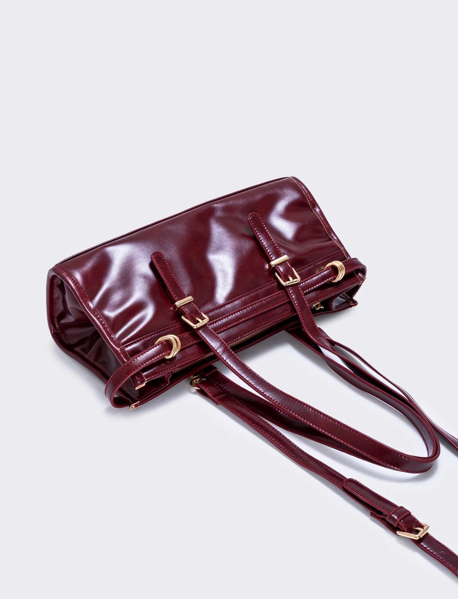 Borsa rettangolare con cinturino spalla - Bordeaux - Image 3