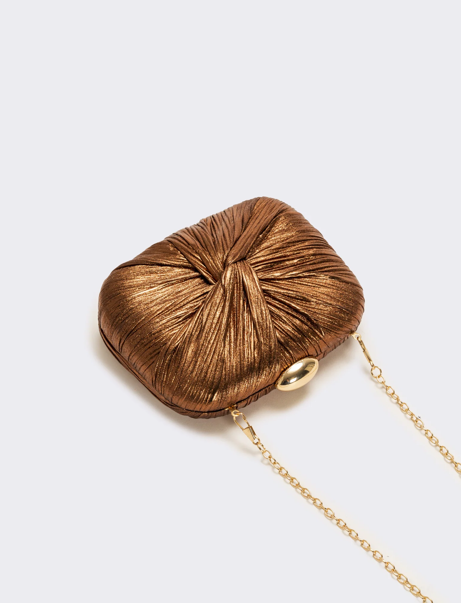Borsa rigida con nodo laminata - Bronzo - Image 3