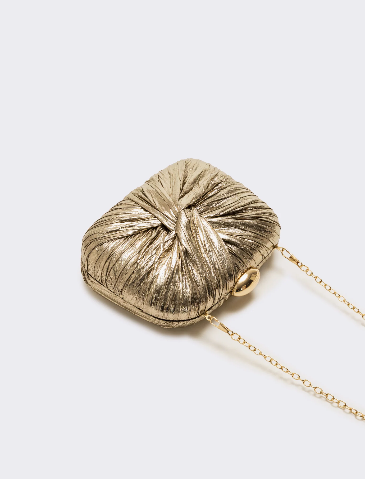 Borsa rigida con nodo laminata - Oro - Image 3
