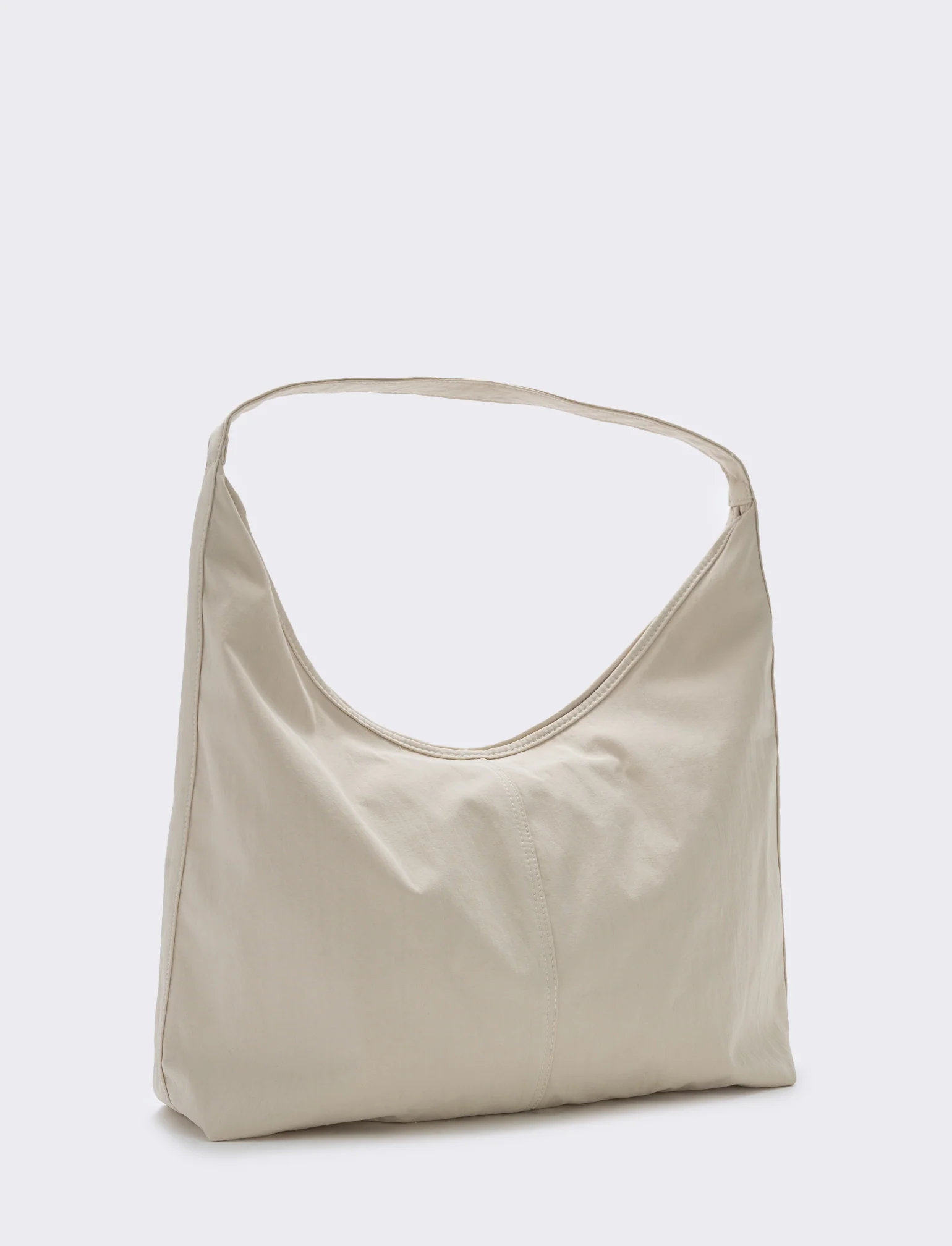 Borsa sacca in nylon grande - Beige - Image 2