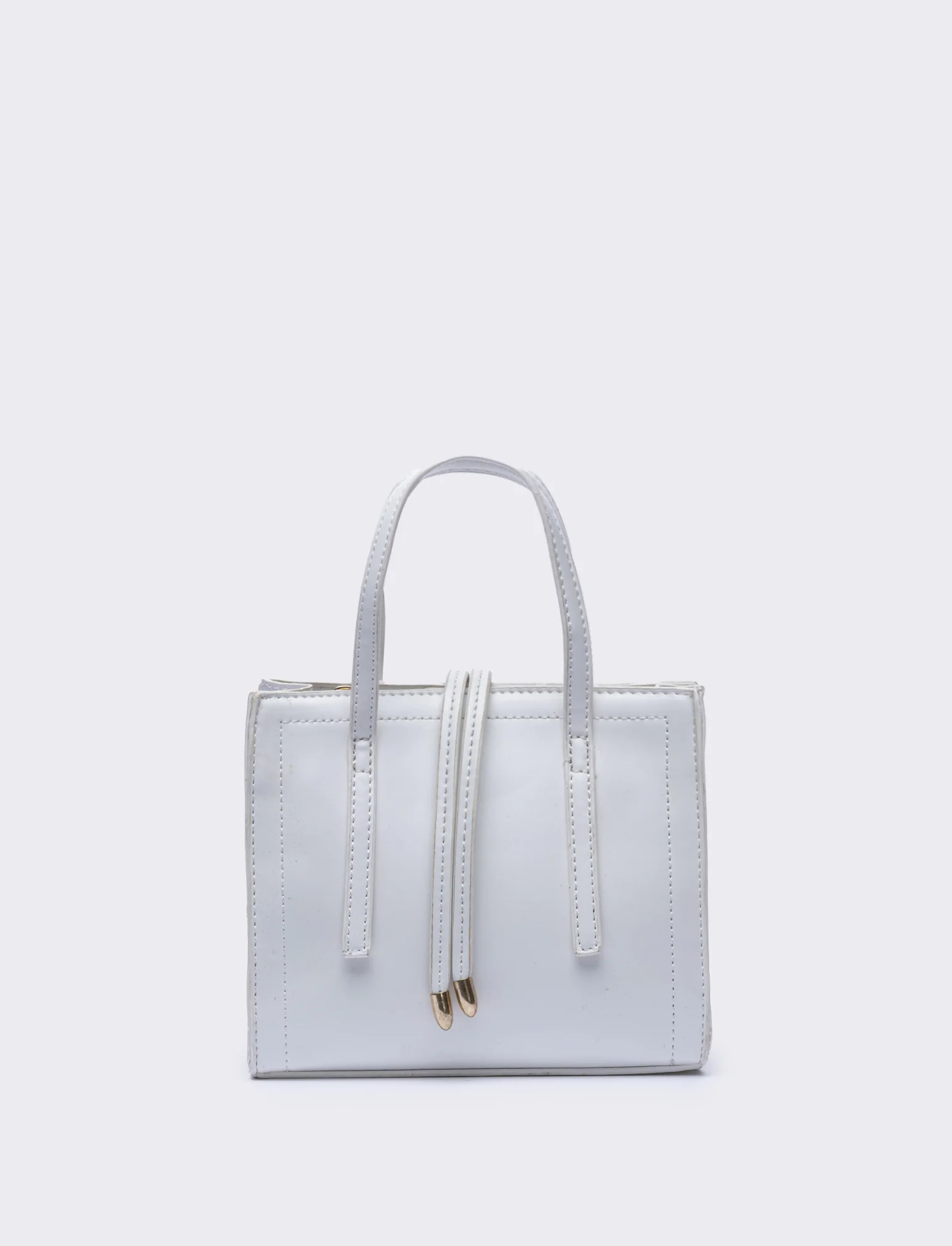 Borsa semirigida a mano con laccetti - Bianco
