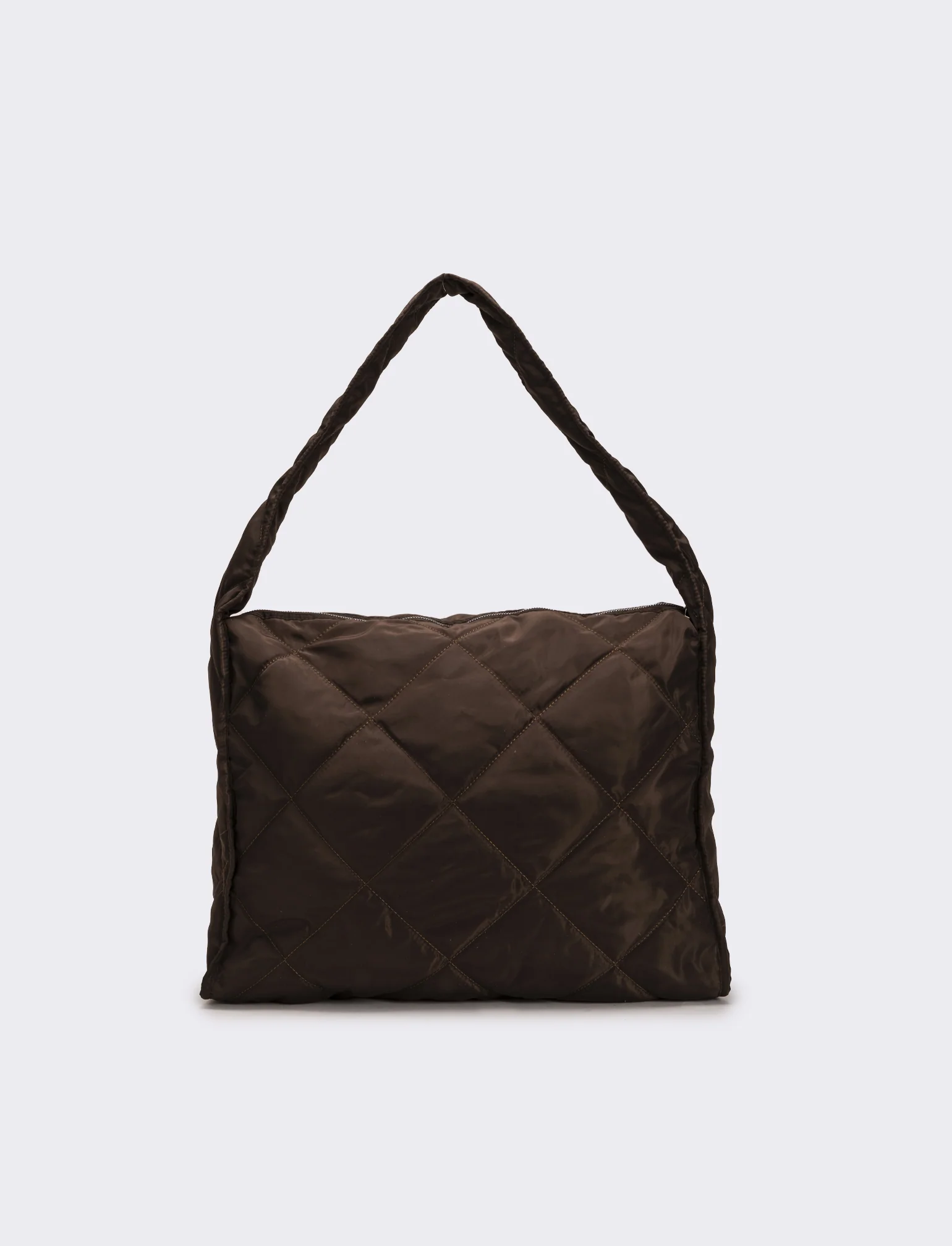 Borsa shopper donna grande trapuntata - Marrone