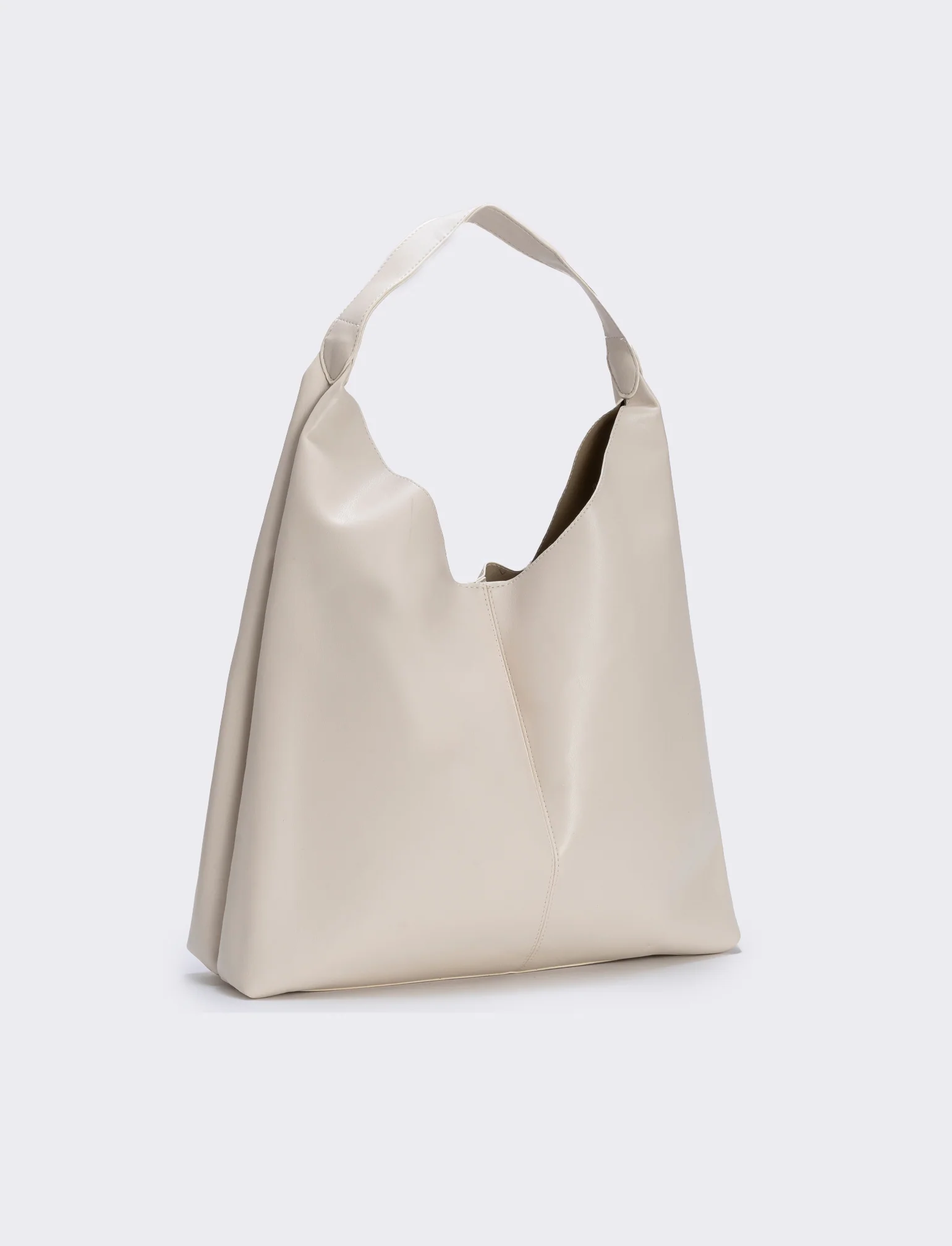 Borsa shopper grande con manico - Beige - Image 2