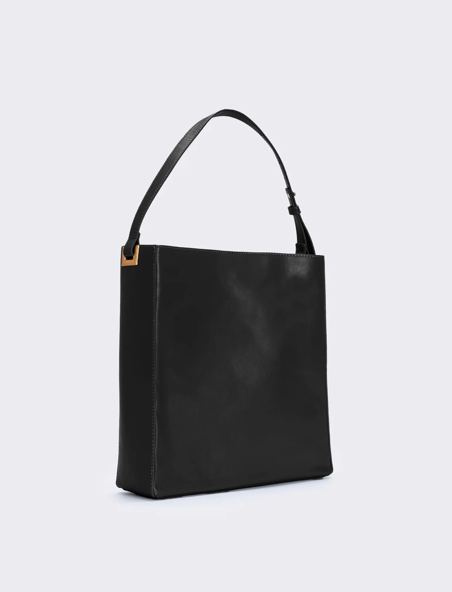 Borsa squadrata sintetica a spalla - Nero