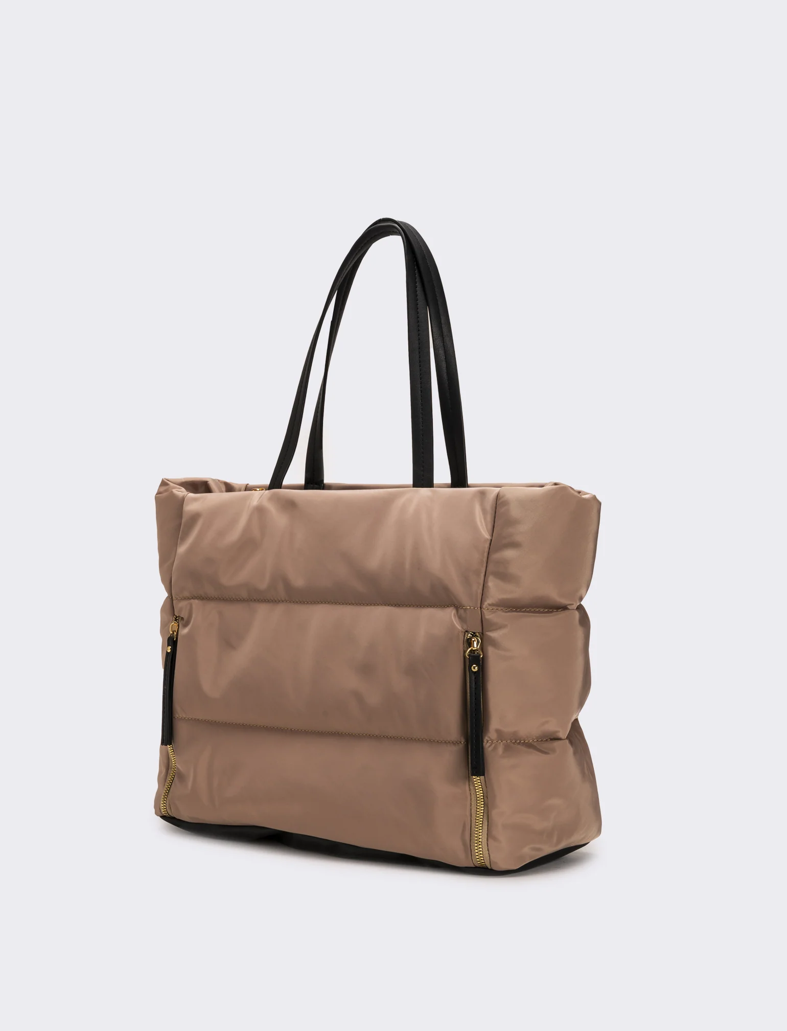 Borsa trapuntata in nylon donna - Beige - Image 2