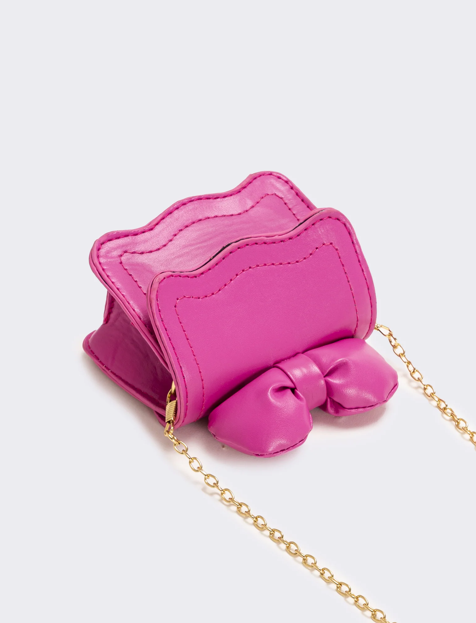 Borsetta bambina con fiocco e patta - Fuxia - Image 2