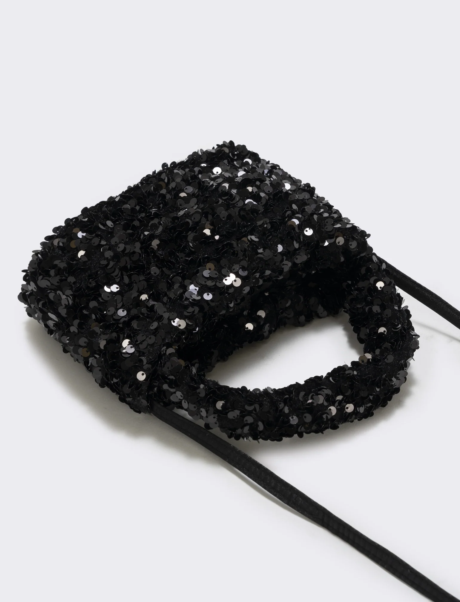 Borsetta bambina con paillettes brillanti - Nero - Image 3