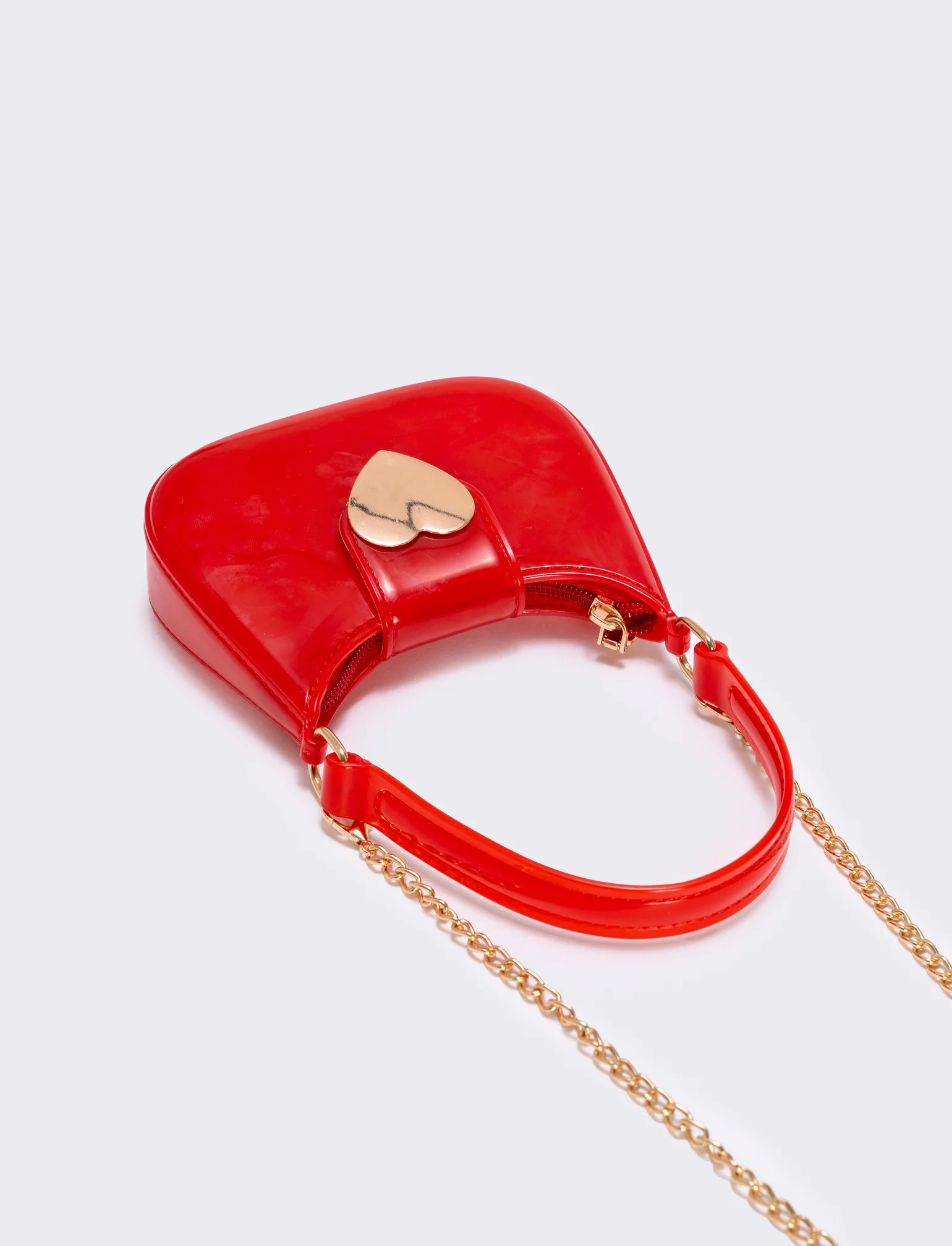 Borsetta bambina con patta cuore metallo - Rosso - Image 2