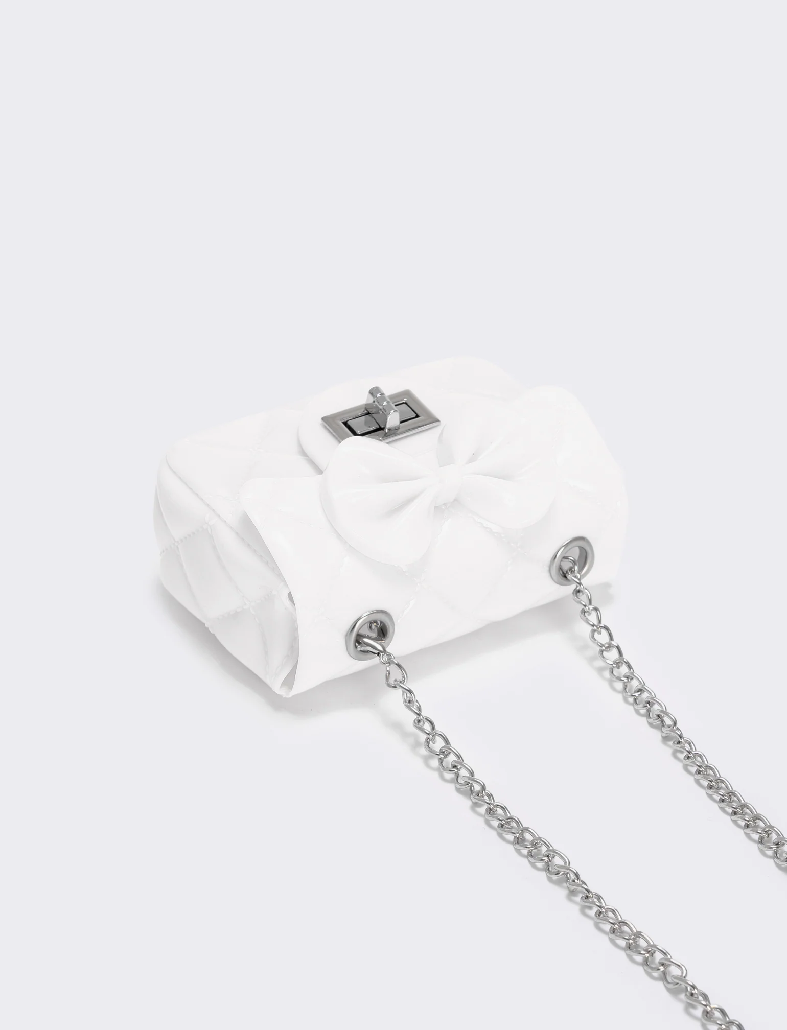 Borsetta bambina trapuntata con fiocco - Bianco - Image 2