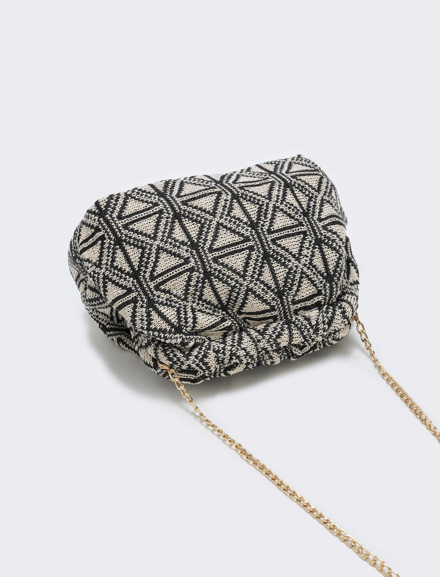 Borsetta clutch morbida in tessuti vari - beige-nero - Image 3