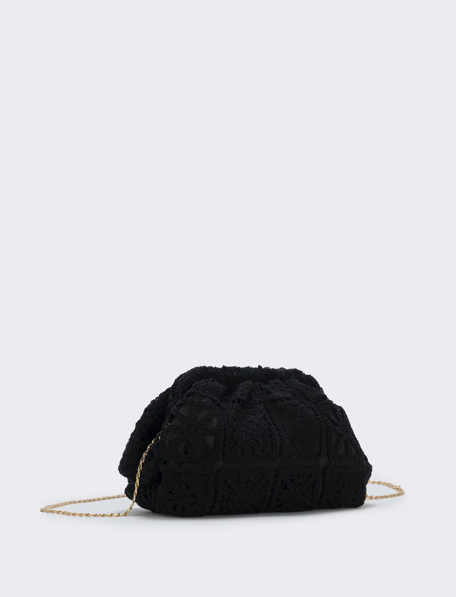 Borsetta clutch morbida in tessuti vari - Nero - Image 2