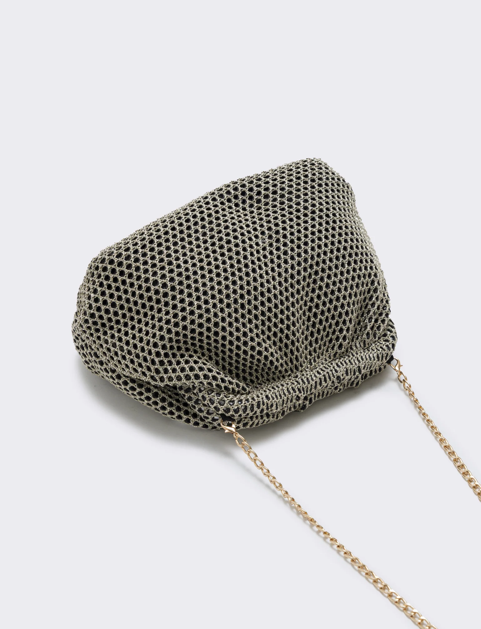 Borsetta clutch morbida in tessuti vari - Oro - Image 3